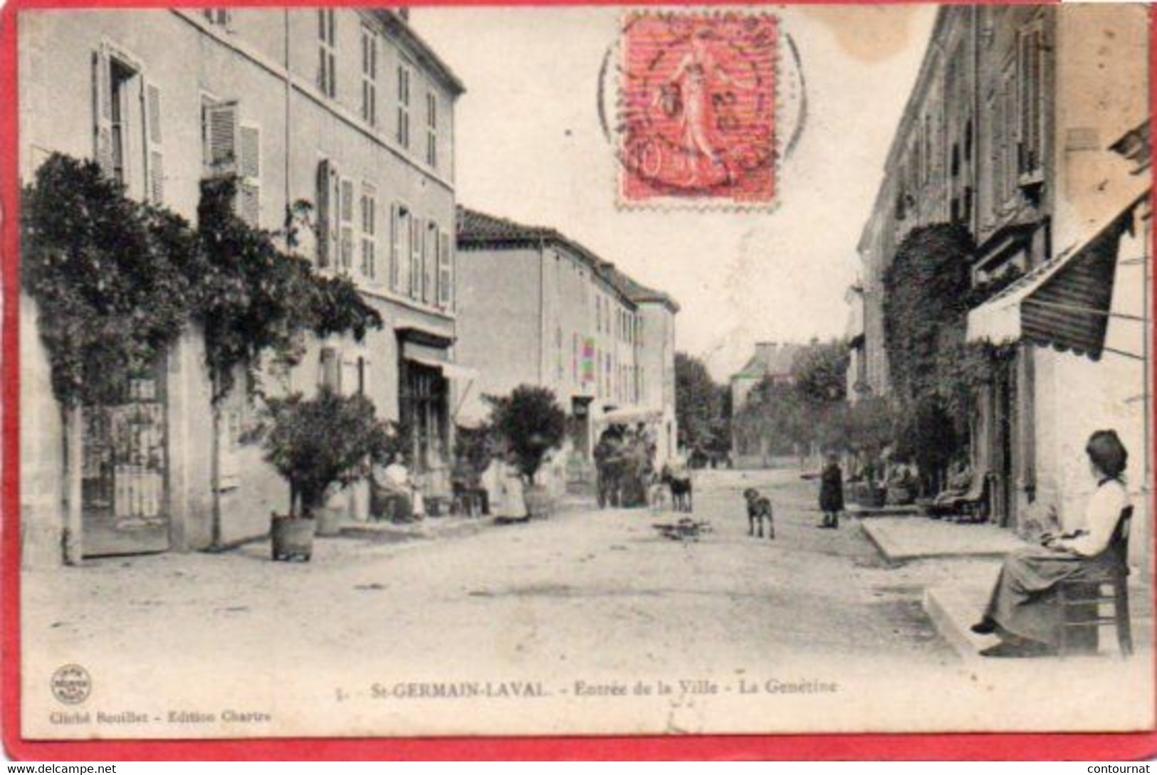 CPA 42 SAINT GERMAIN LAVAL St Entrée De La Ville La Genétine 1906 - Saint Germain Laval