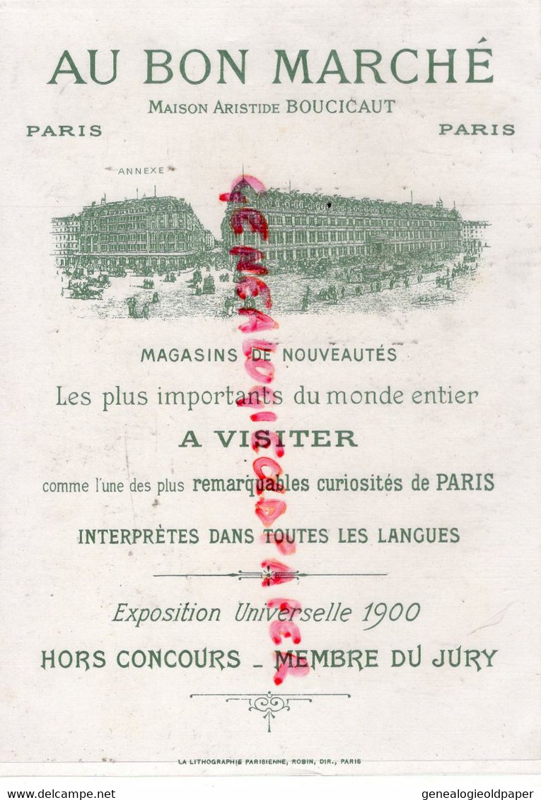 CHROMO AU BON MARCHE -LES SOUHAITS RIDICULES -BOUDIN BOUDINS  - MAISON BOUCICAUT  EXPOSITION UNIVERSELLE 1900 - Au Bon Marché