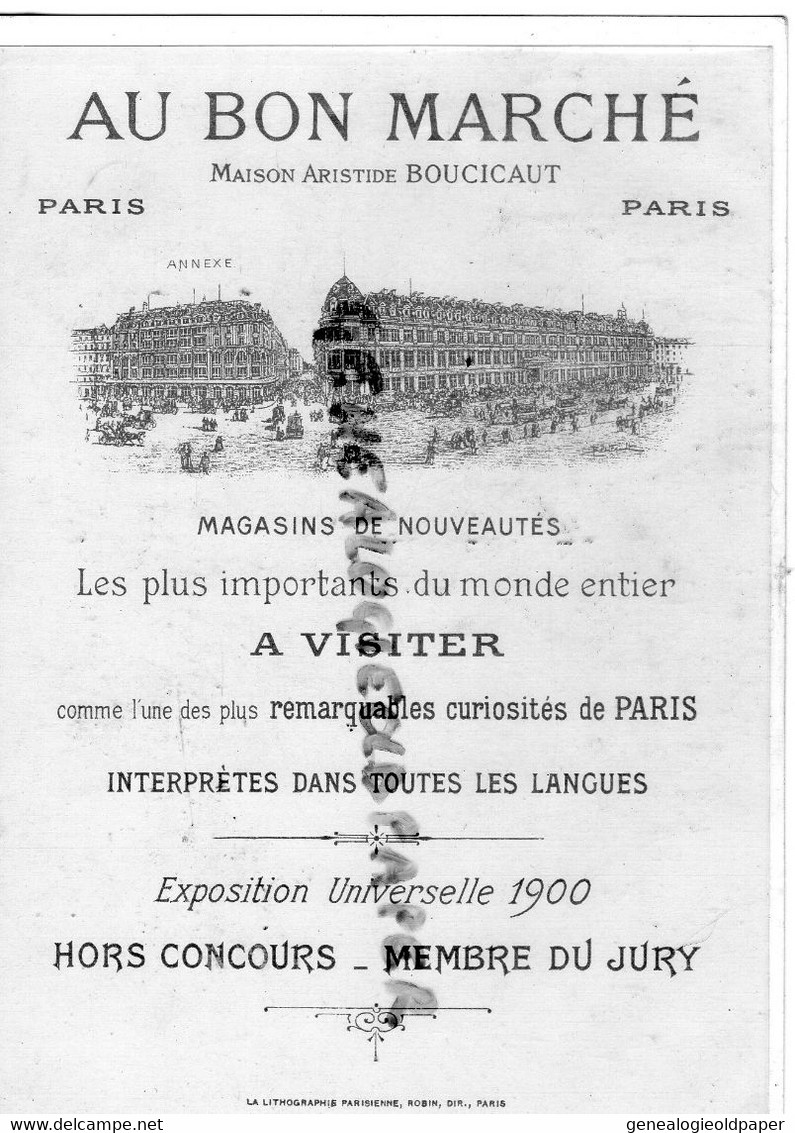 CHROMO AU BON MARCHE -LES SOUHAITS RIDICULES -BUCHERON  - MAISON BOUCICAUT  EXPOSITION UNIVERSELLE 1900 - Au Bon Marché