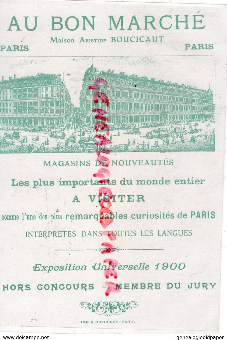 CHROMO AU BON MARCHE - LA CIGALE ET LA FOURMI -MANDOLINE -KAUFFMANN- MAISON BOUCICAUT  EXPOSITION UNIVERSELLE 1900 - Au Bon Marché