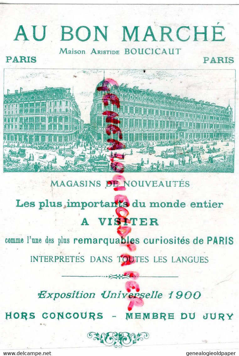 CHROMO AU BON MARCHE - LA CIGALE ET LA FOURMI -MANDOLINE -KAUFFMANN- MAISON BOUCICAUT  EXPOSITION UNIVERSELLE 1900 - Au Bon Marché