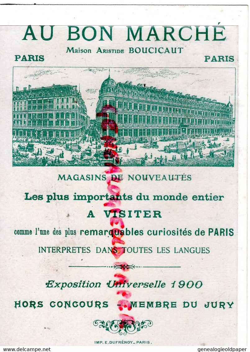 CHROMO AU BON MARCHE - LA CIGALE ET LA FOURMI -MANDOLINE -KAUFFMANN- MAISON BOUCICAUT  EXPOSITION UNIVERSELLE 1900 - Au Bon Marché