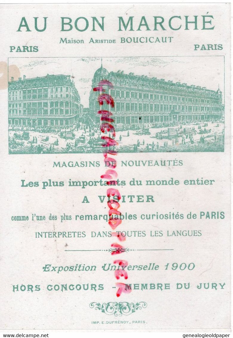 CHROMO AU BON MARCHE - LA CIGALE ET LA FOURMI -MANDOLINE -KAUFFMANN- MAISON BOUCICAUT  EXPOSITION UNIVERSELLE 1900 - Au Bon Marché