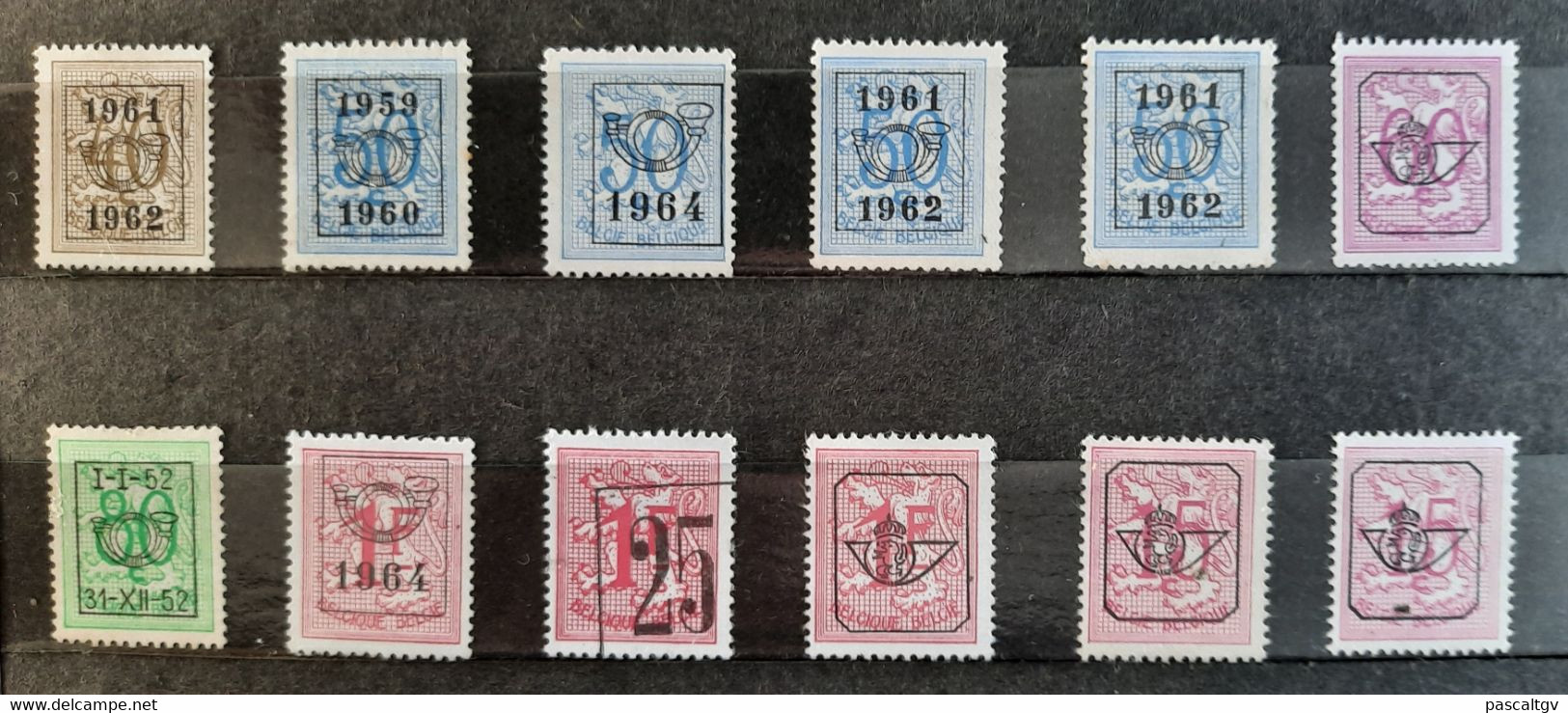 BELGIQUE / BELGIE - LOT de 59 timbres PREOBLITERES - BELGIË / BELGIE - LOT van 59 VOORAF GEANNULEERDE postzegels -