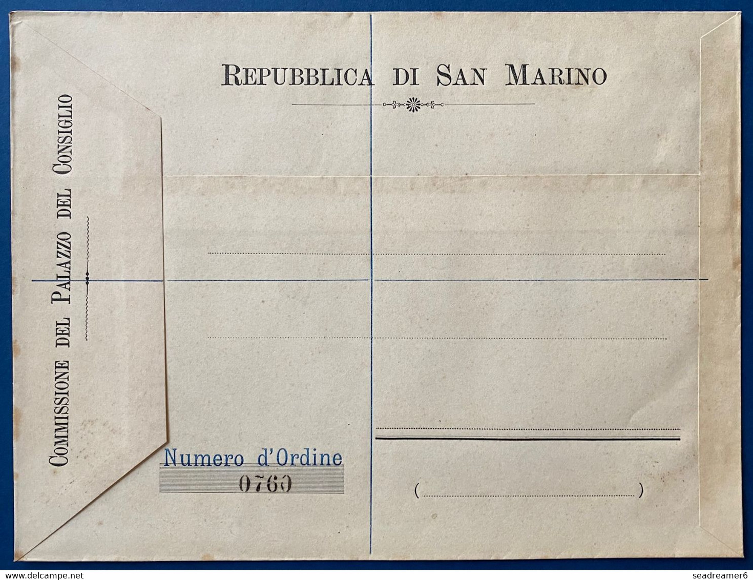 Saint MARIN 1894 Entier Lettre Recommandé à 5 LIRE Busta Postale Da 5 Lire (a Le Titre Du Timbre Le Plus Grand Au Monde) - Postal Stationery