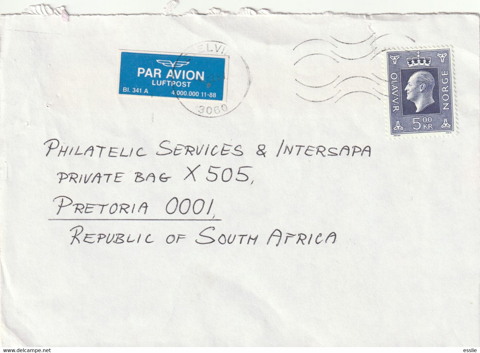 Norway Cover South Africa - 1991 1969 -  King Olav V - Cartas & Documentos