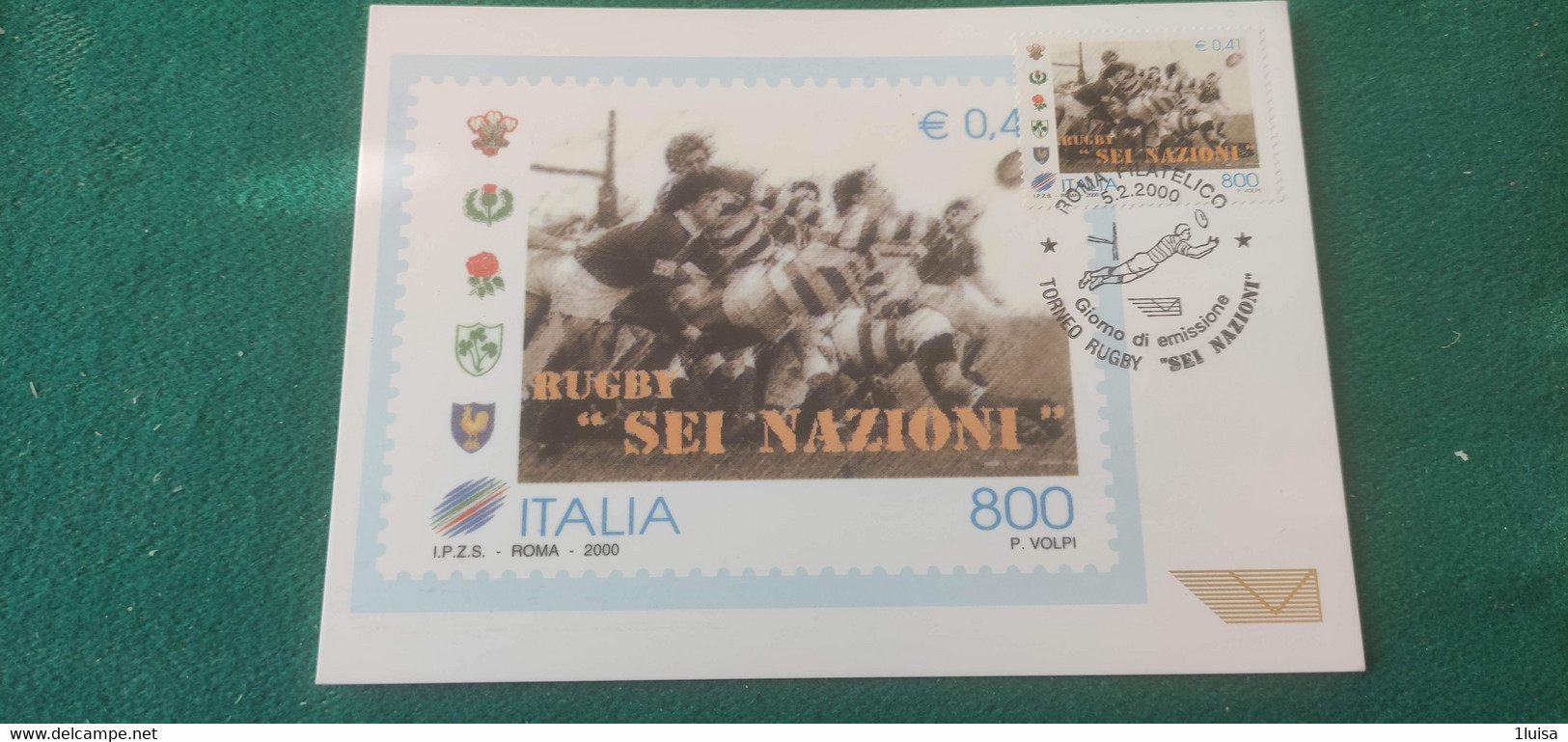 2000 Torneo Rugby Sei Nazioni 5/2/2000 Roma - 1991-00: Storia Postale