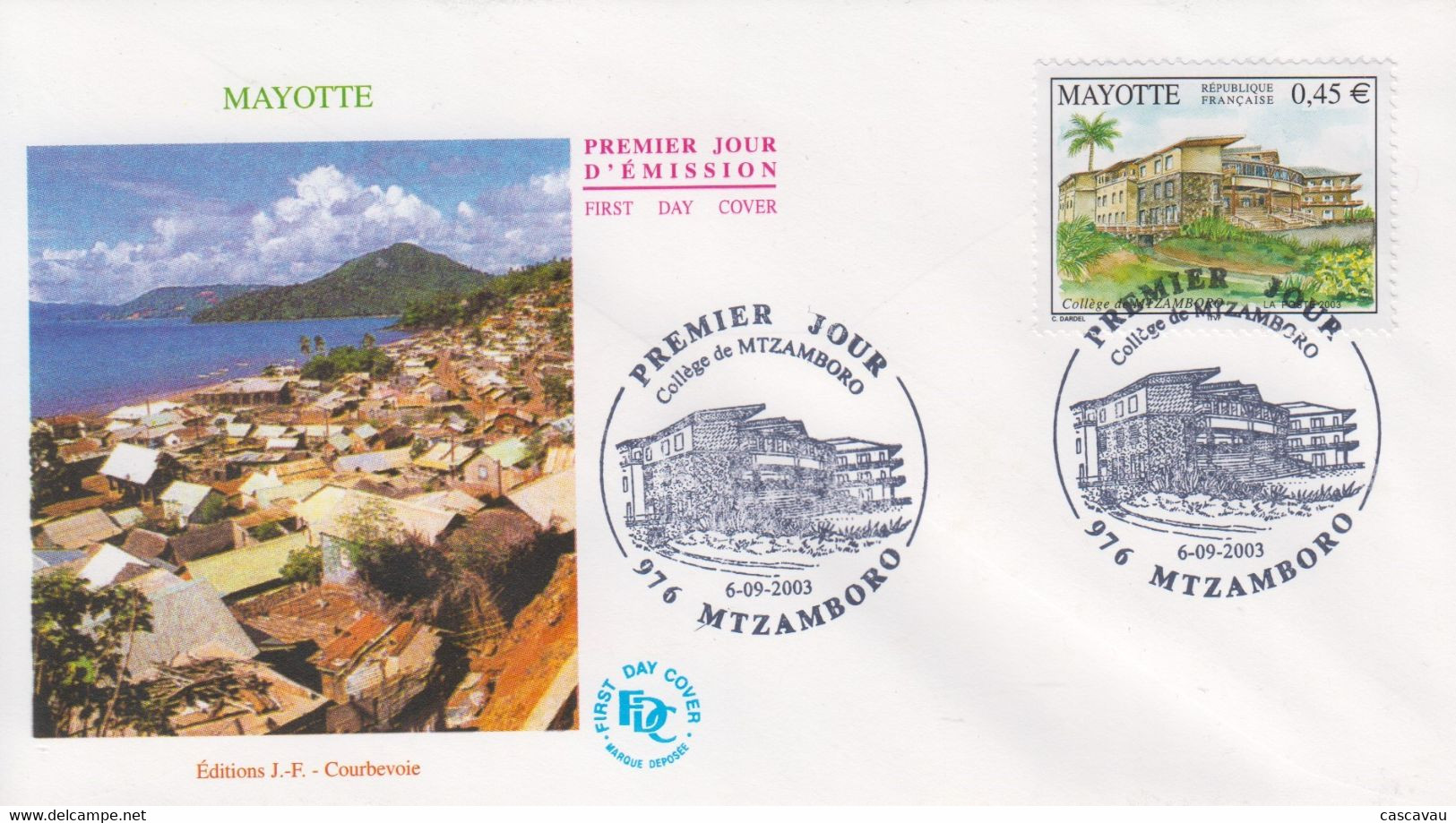 Enveloppe  FDC  1er Jour    MAYOTTE   Le  Collége  De   MTZAMBORO   2003 - Other & Unclassified