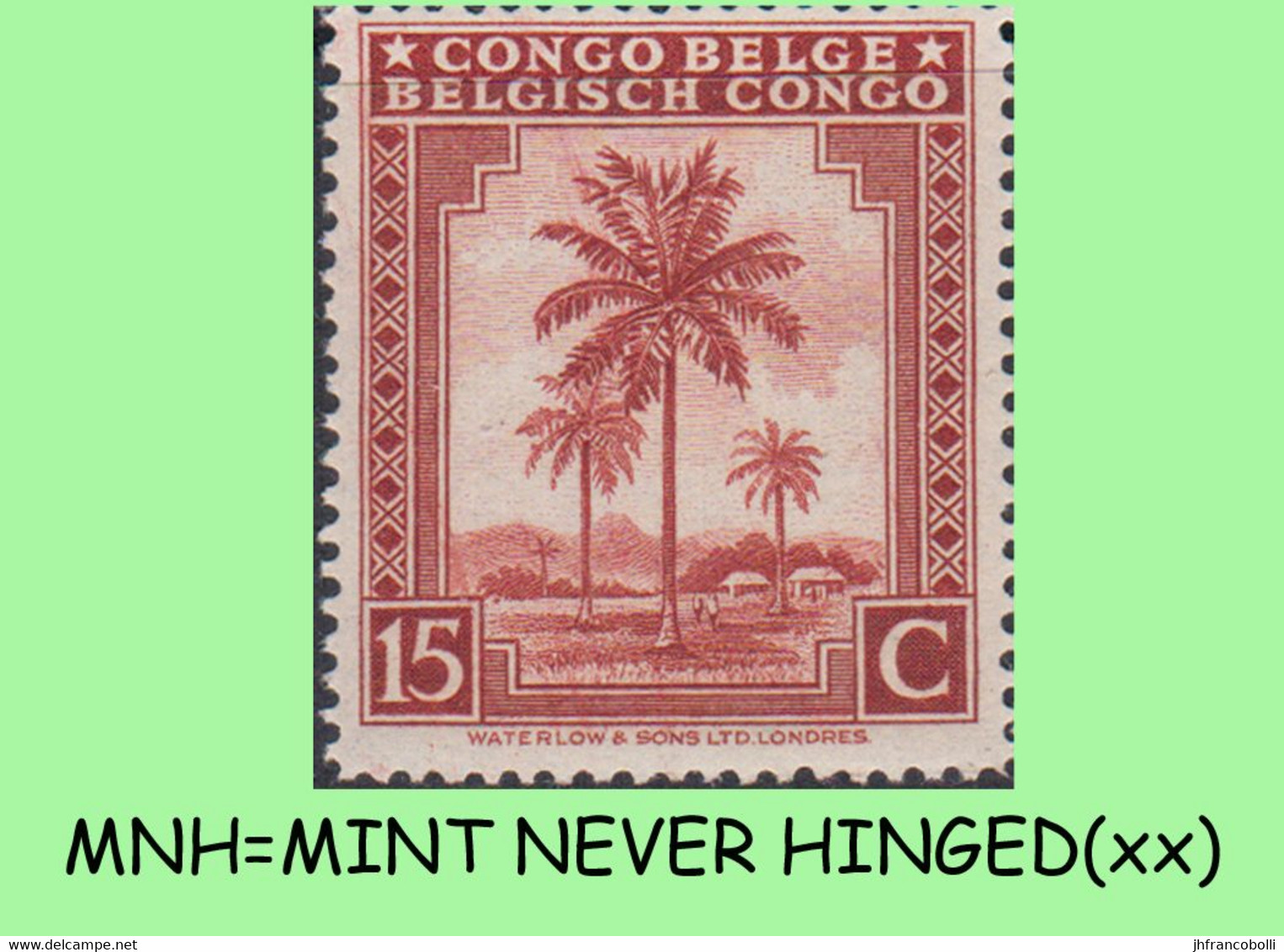 1942 ** BELGIAN CONGO / CONGO BELGE = COB 250 MNH RED BROWN PALM TREE : BLOC OF -4- STAMPS WITH ORIGINAL GUM - Blocks & Sheetlets