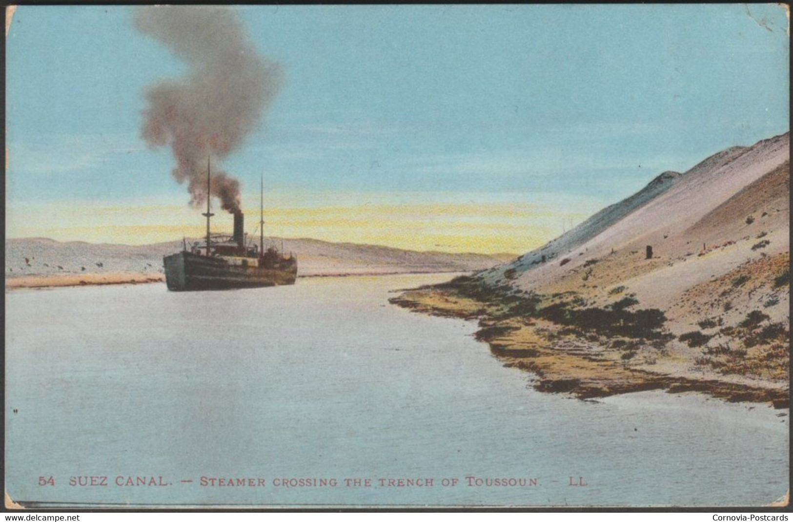 Steamer Crossing The Trench Of Toussoun, Suez Canal, C.1910 - Lévy Postcard LL54 - Ismailia