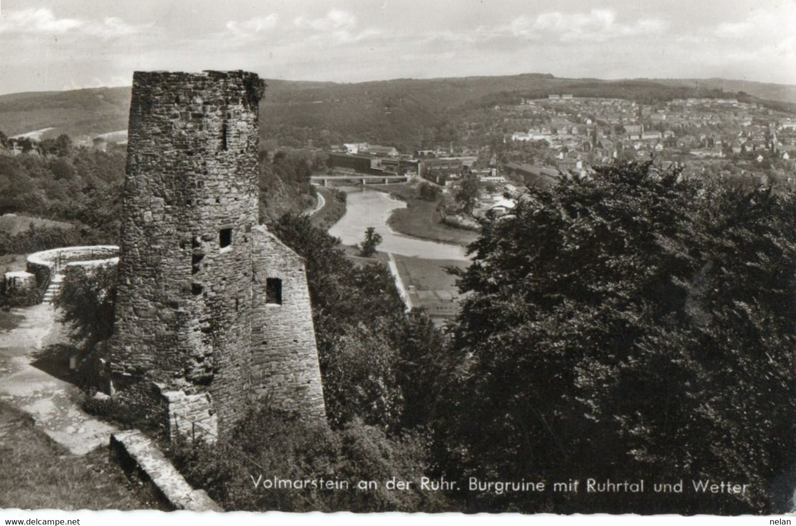 VALMARSTEIN AN DER RUHR - BURGRUINE MIT RUHRTAL AND WETTER - STORIA POSTALE - Wetter