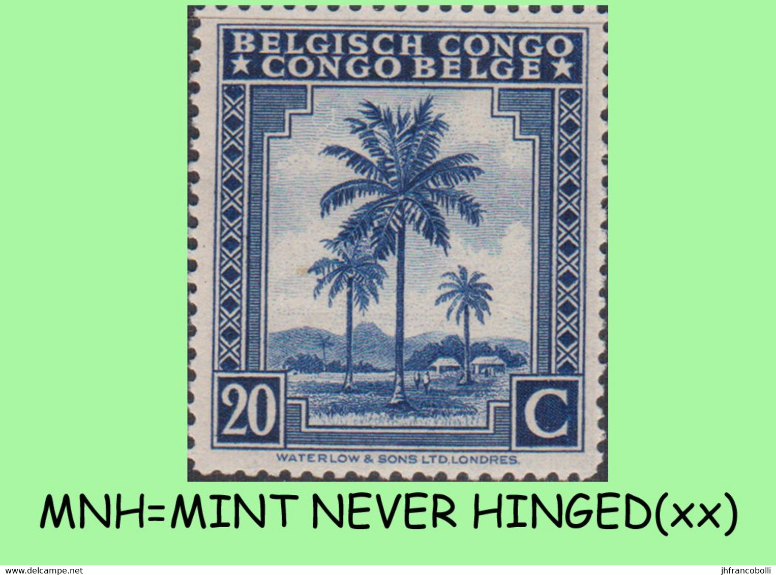 1942 ** BELGIAN CONGO / CONGO BELGE = COB 231 MNH RED LILAC PALM TREE : BLOC OF -4- STAMPS WITH ORIGINAL GUM - Blocs