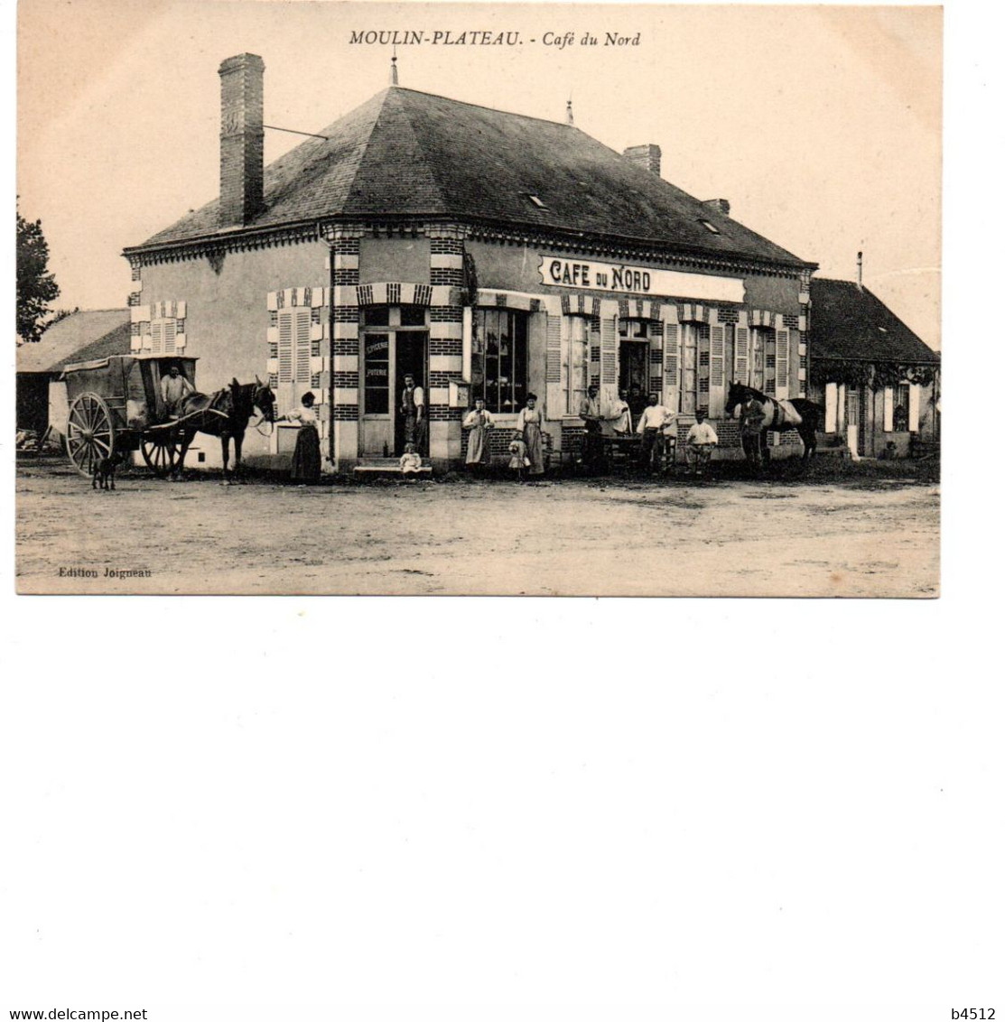 45 AMILLY MOULIN PLATEAU Café Du Nord Façade Avec Terrasse , Attelage Charette - Amilly