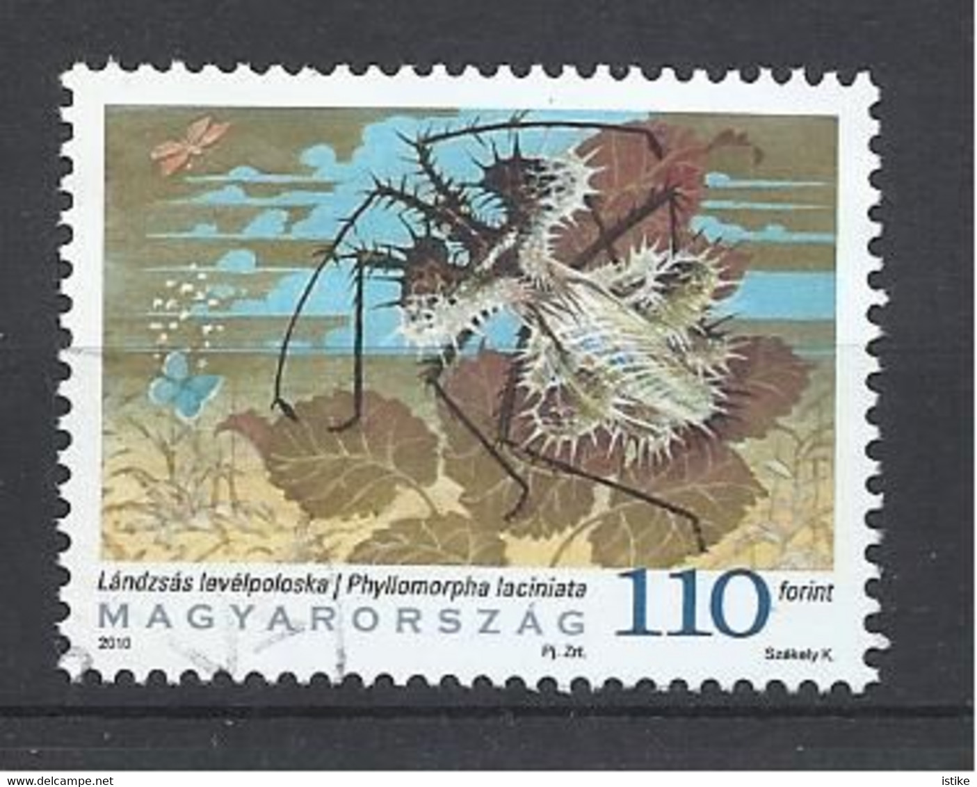 Hungary, Phyllomorpha Laciniata, Golden Egg Bug, 2010. - Used Stamps