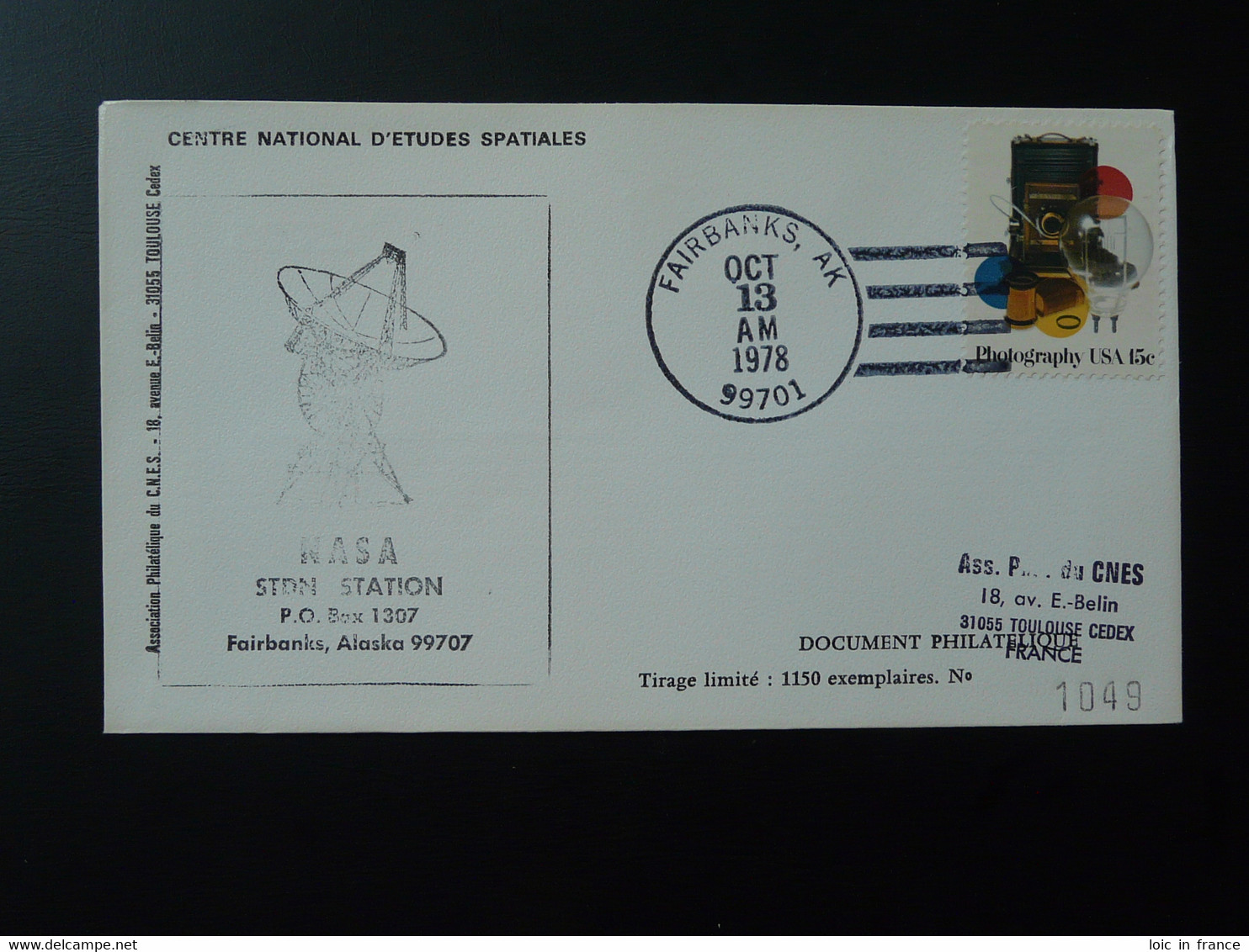 Lettre Cover Espace Space CNES NASA Station NOAA Fairbanks USA 1978 - América Del Sur