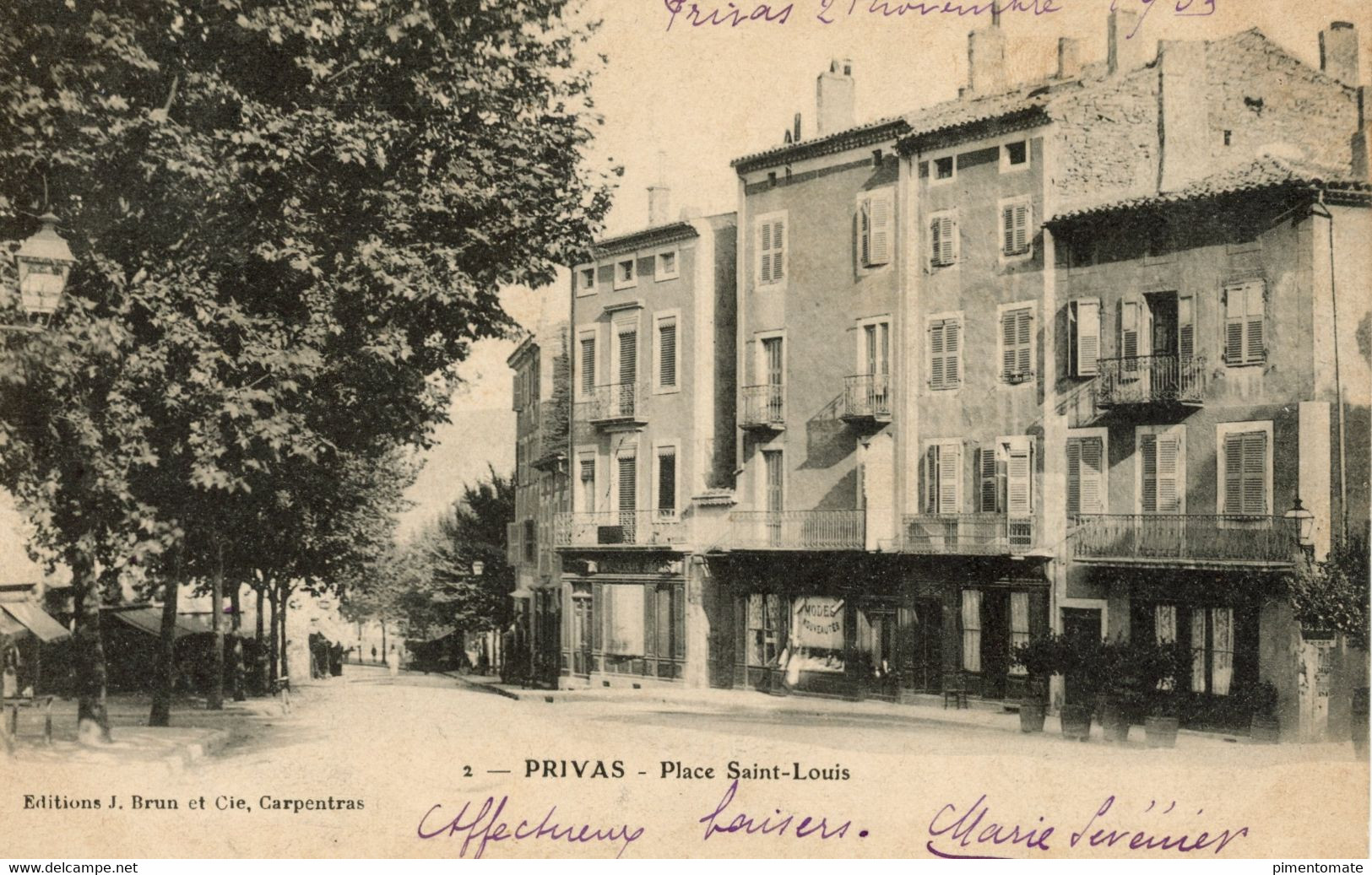 PRIVAS PLACE SAINT LOUIS COMMERCE MODE NOUVEAUTES 1903 - Privas