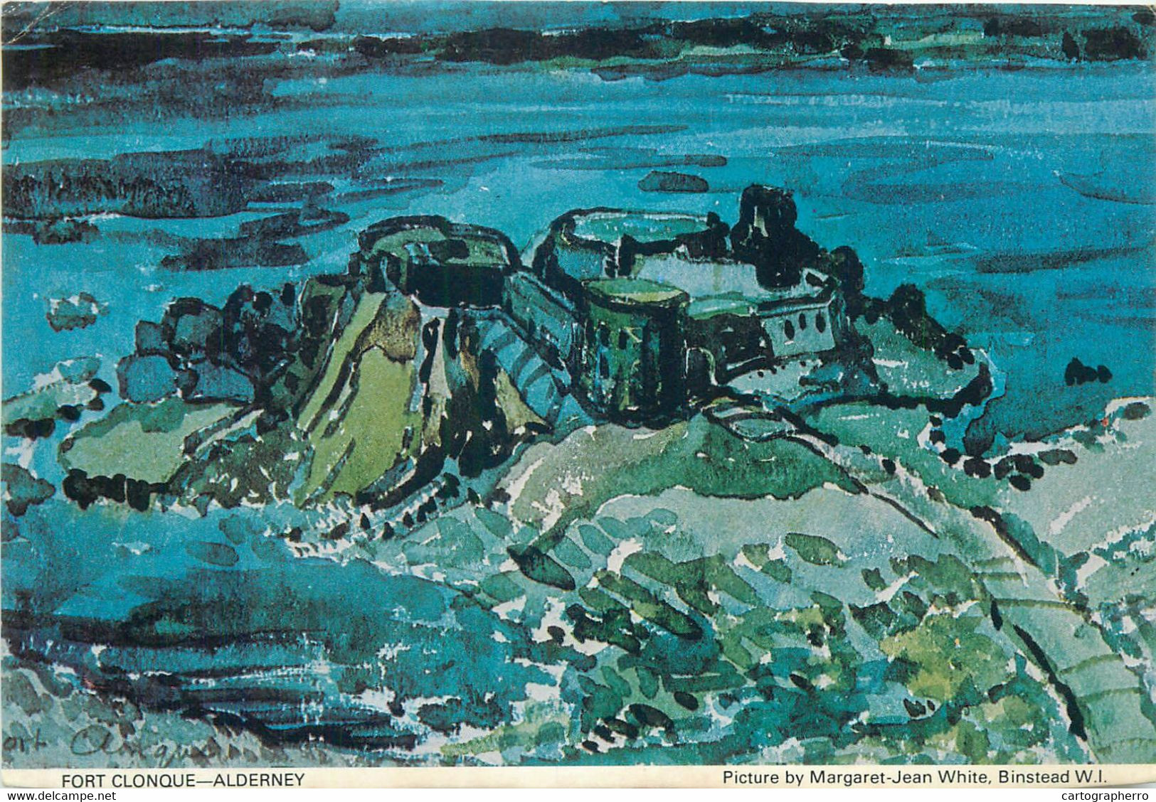 Postcard Channel Islands Alderney Fort Clonque Picture By Margaret-Jean White - Alderney