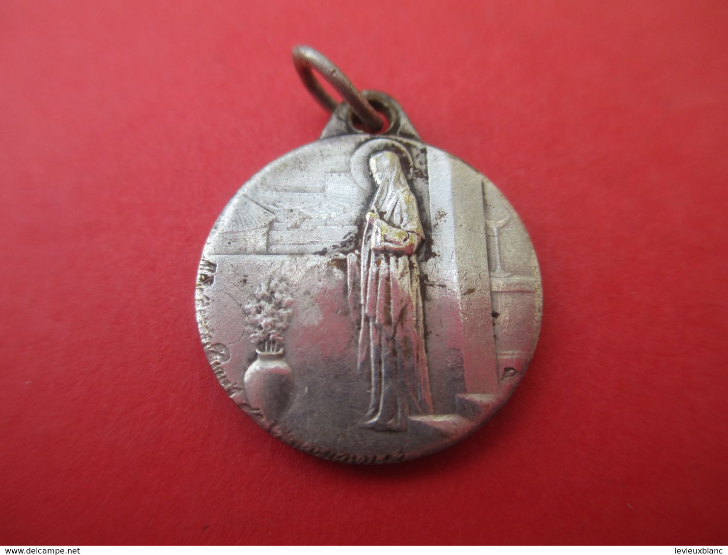 Petite Médaille Religieuse Ancienne/CHASSE De Sainte GENEVIEVE/ Nickel  / Fin XIXéme- Début XXéme               CAN614 - Religion &  Esoterik