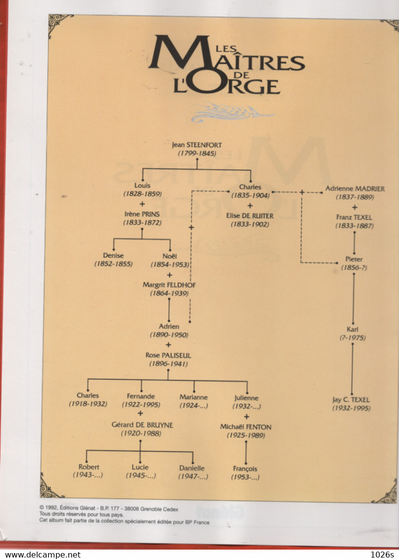 BD LES MAITRES DE L'ORGE - CHARLES 1854 - E.O. 1992 - Maitres De L'orge, Les