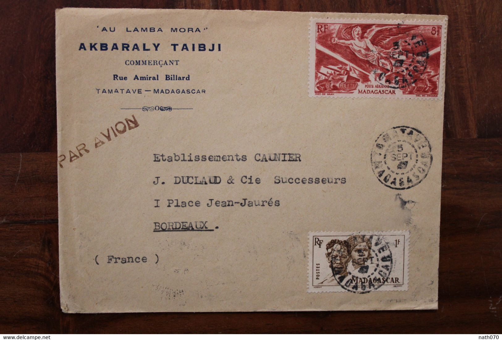 1947 Madagascar France Cover Air Mail Au Lamba Mora - Briefe U. Dokumente