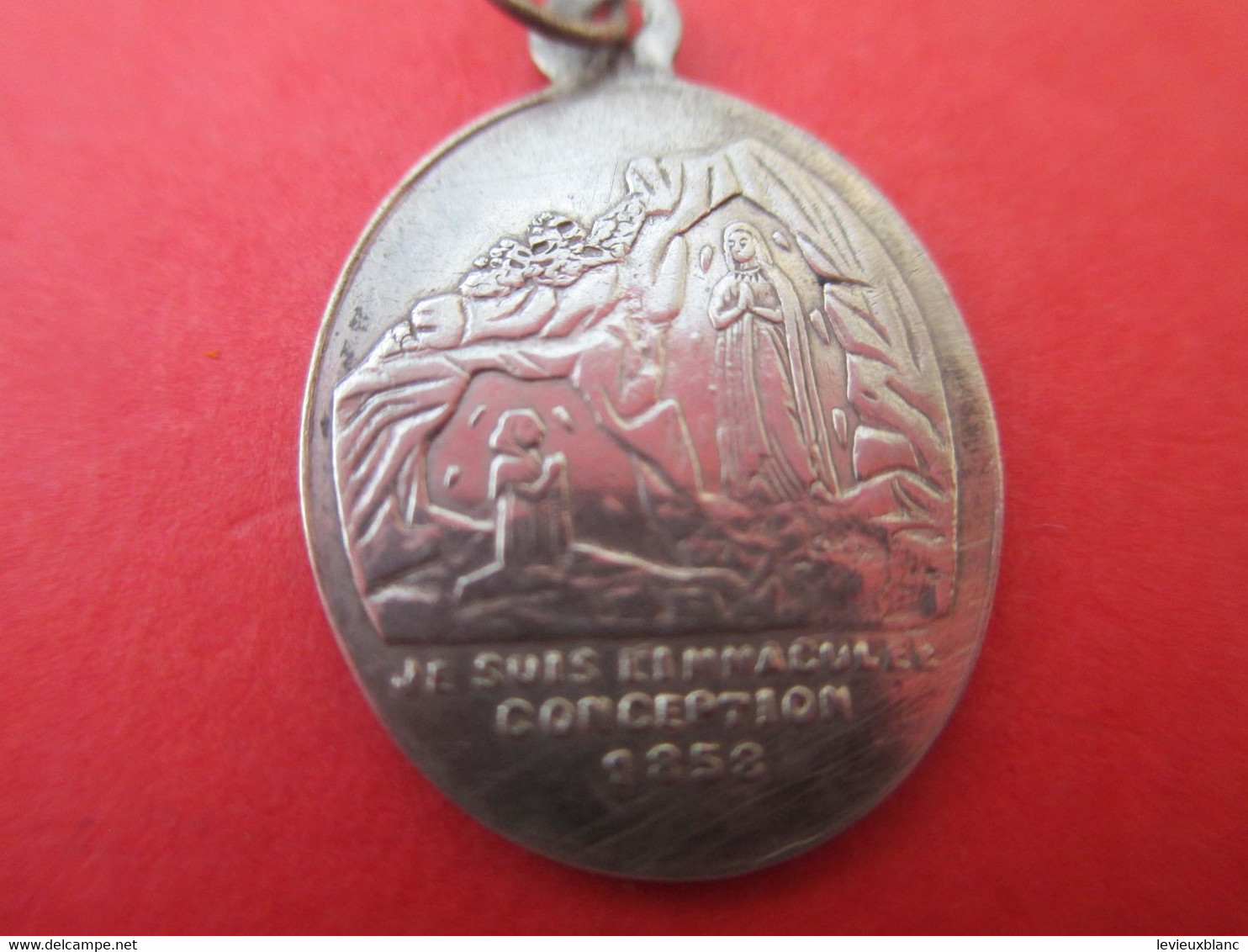 Petite Médaille Religieuse Ancienne/Je Suis L'immaculée Conception 1858 /Argent  / 1908      CAN619 - Religion & Esotericism