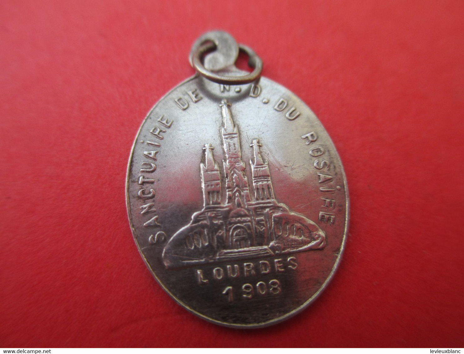Petite Médaille Religieuse Ancienne/Je Suis L'immaculée Conception 1858 /Argent  / 1908      CAN619 - Godsdienst & Esoterisme