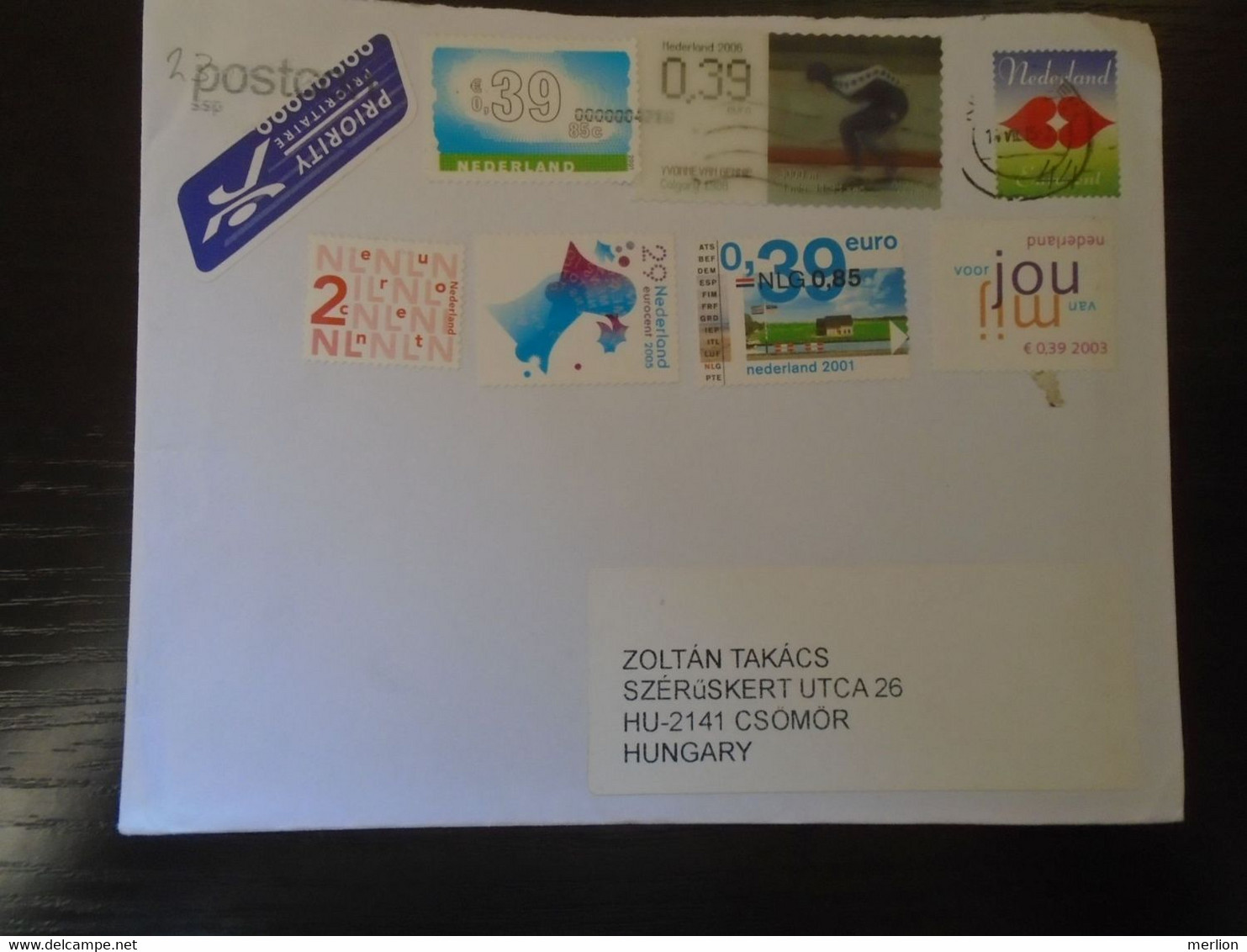 D192789  Netherlands   Airmail Cover  Ca 2010  - To Hungary Skating  Yvonne Van Gennip 2006 Calgary - Cartas & Documentos