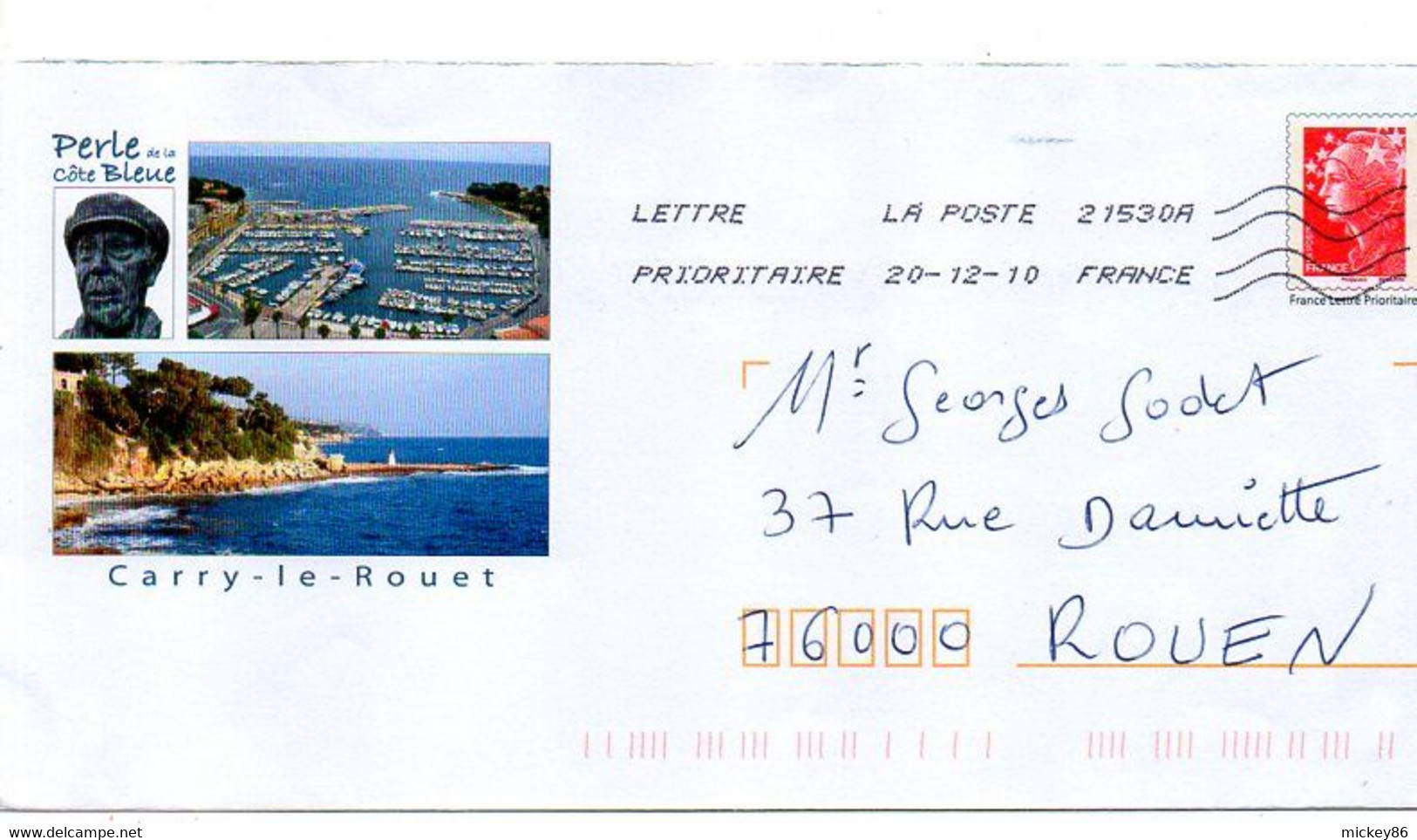 PAP --2010-- CARRY LE ROUET -13--Perle Sur La Côte Bleue  - Hors Commerce...repiquage  Marianne Beaujard - Listos Para Enviar: Transplantes/Beaujard