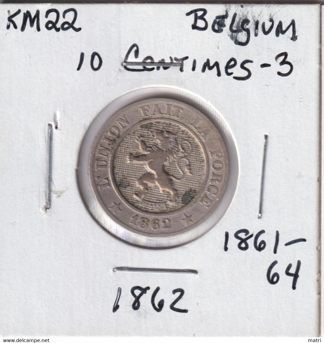 Belgium 10 Centimes 1862 Km#22 - 10 Cents