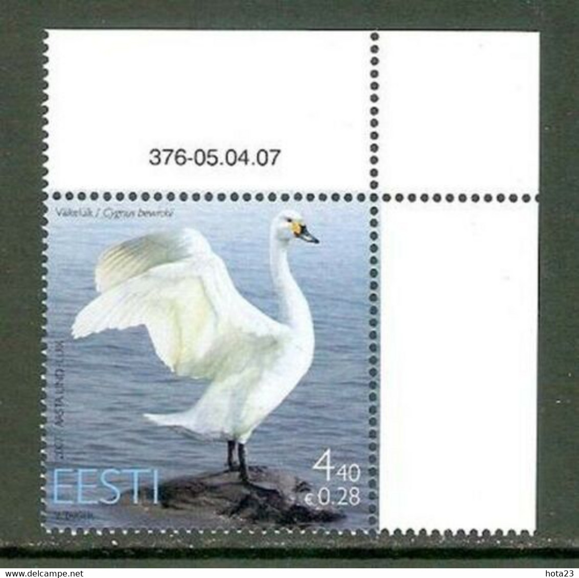 Estonia / Estland - Swan, Bird 2007 Stamp MNH  + CORNER - Cygnes