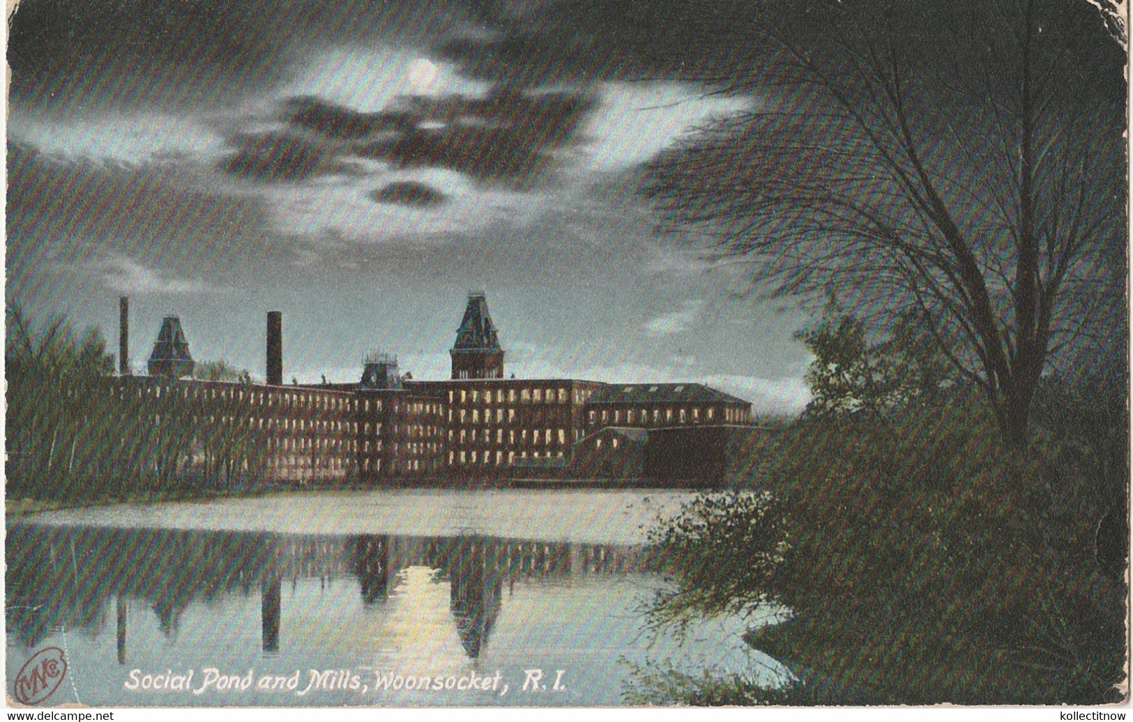 SOCIAL POND AND MILLS - WOONSOCKET - RI - 1908 - Woonsocket