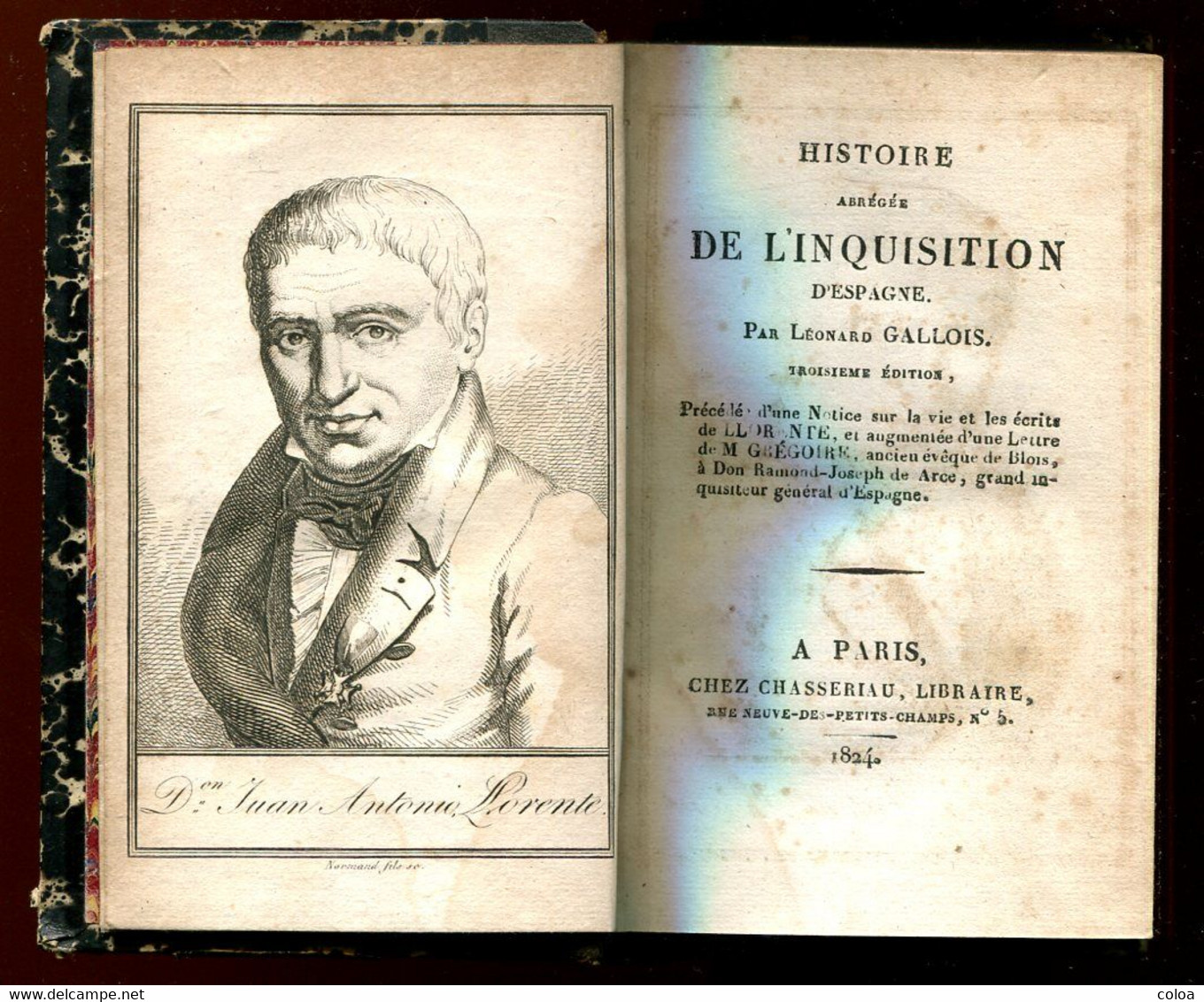 Léonard GALLOIS Histoire Abrégée De L’Inquisition D’Espagne 1824 - 1801-1900