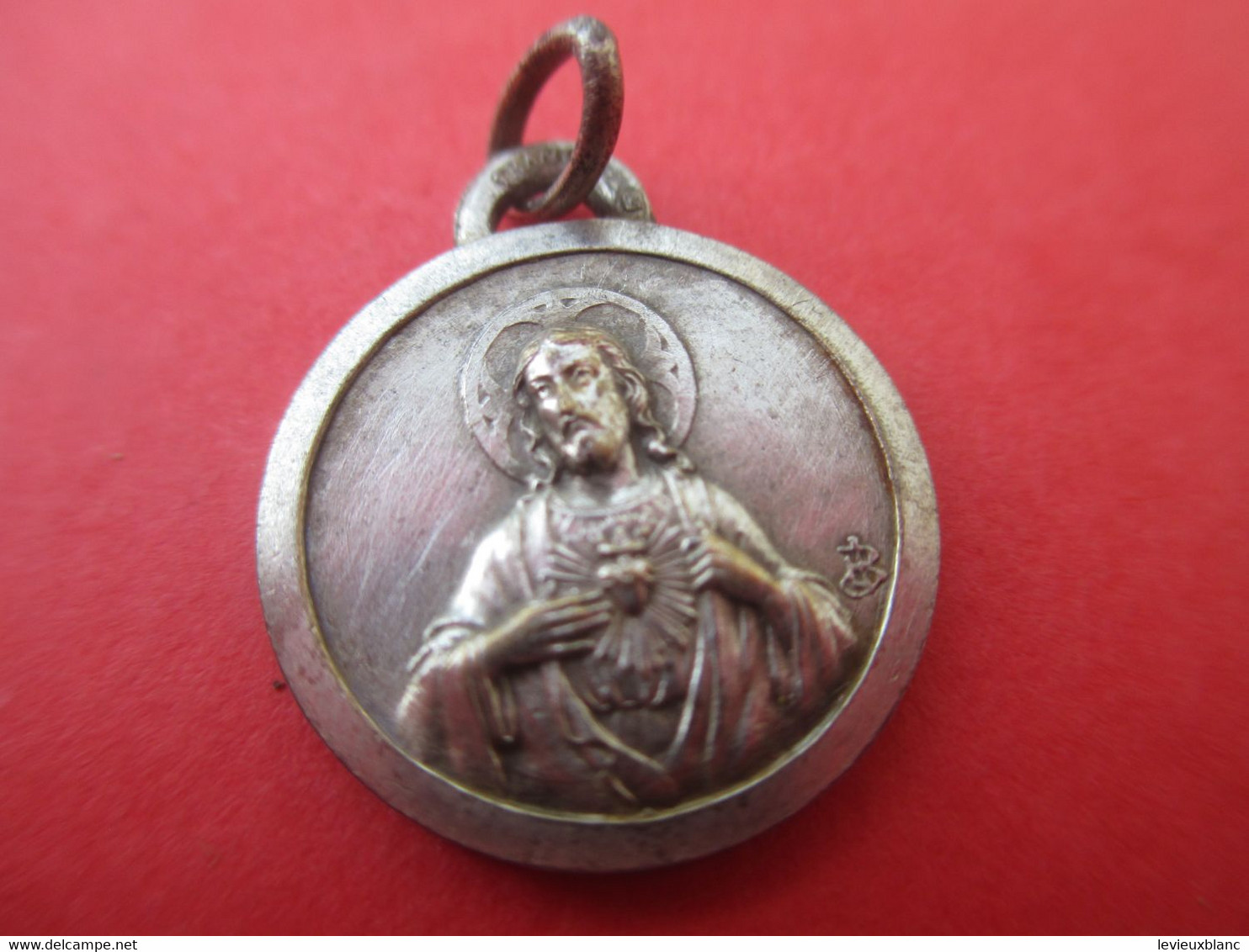 Petite Médaille Religieuse Ancienne/ Sainte Marguerite-Marie Priez Pour Nous / Nickel  /Début XXéme             CAN624 - Religion &  Esoterik