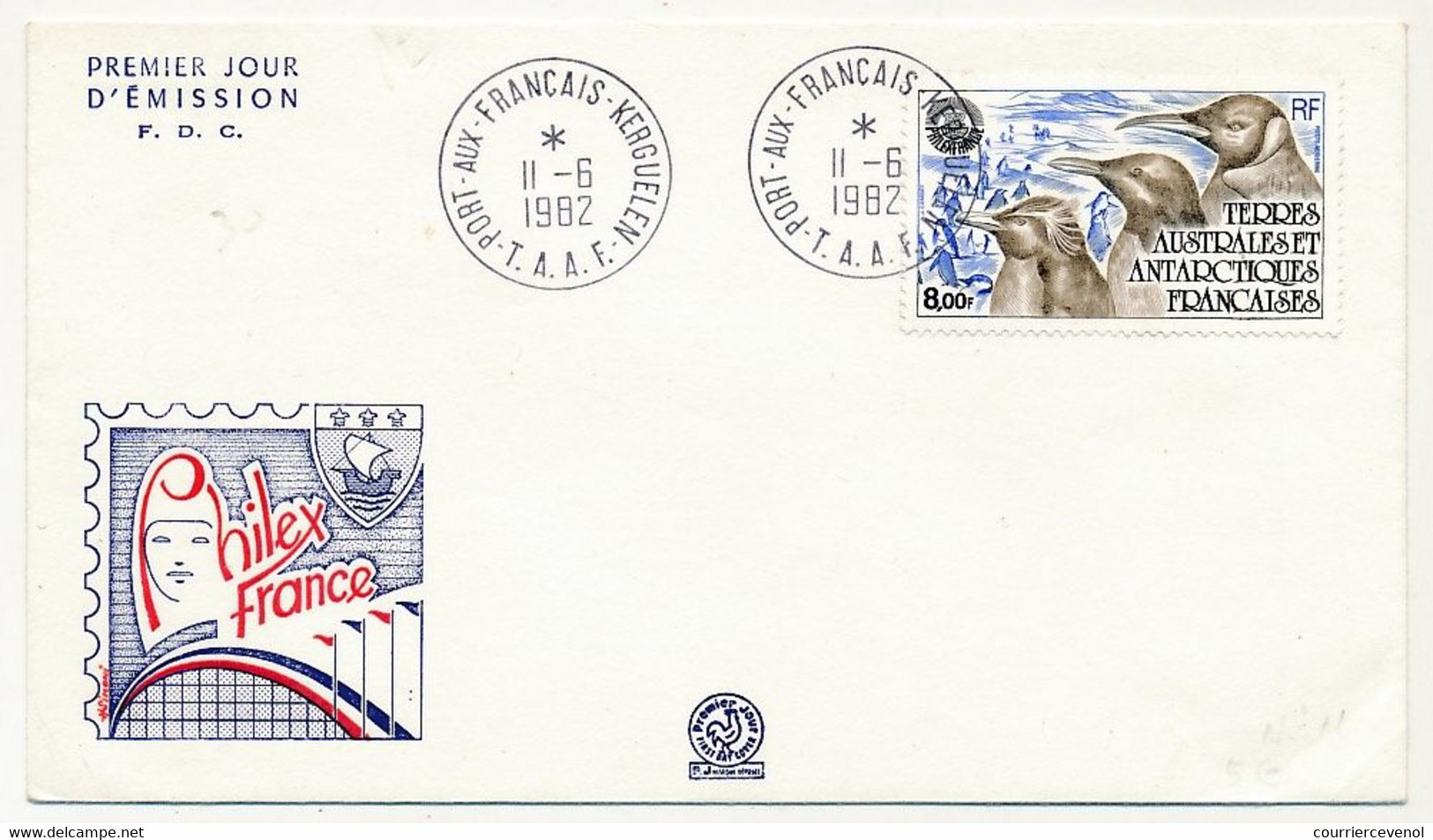 TAAF - Env. FDC Affr. 8,00F P.A. Philexfrance - Port Aux Français-Kerguelen 11/6/1982 - Brieven En Documenten