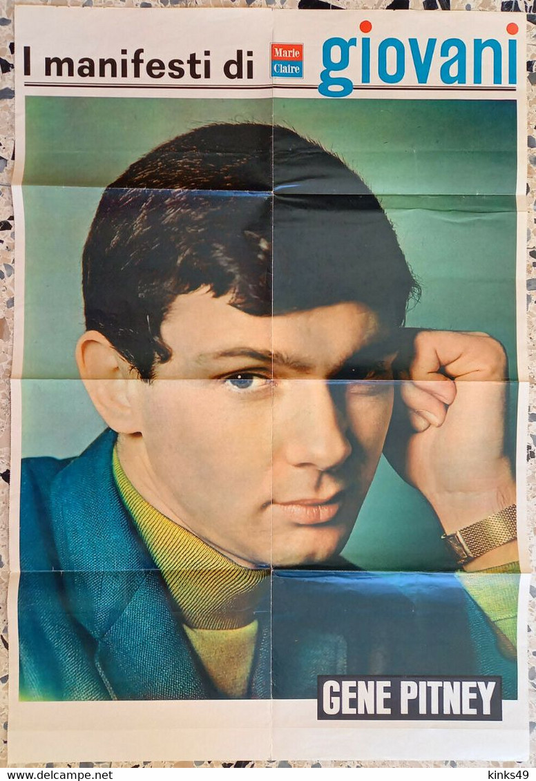 781 = GENE PITNEY = MANIFESTO ORIGINALE Anni '60 Dalla Rivista Giovani - Affiches & Posters