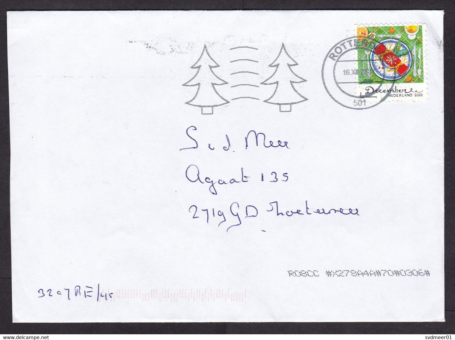 Netherlands: Cover, 2022, 1 Stamp, Christmas Cracker, Candy, Dinner Table Tradition (minor Crease) - Briefe U. Dokumente