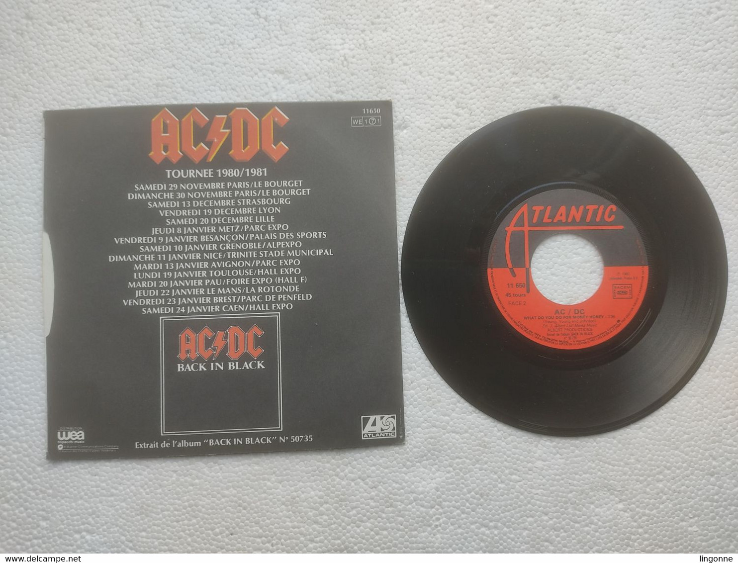 AC DC Tournée 1980/1981  - 45t Vinyle - Hell's Bells - France - Hard Rock & Metal