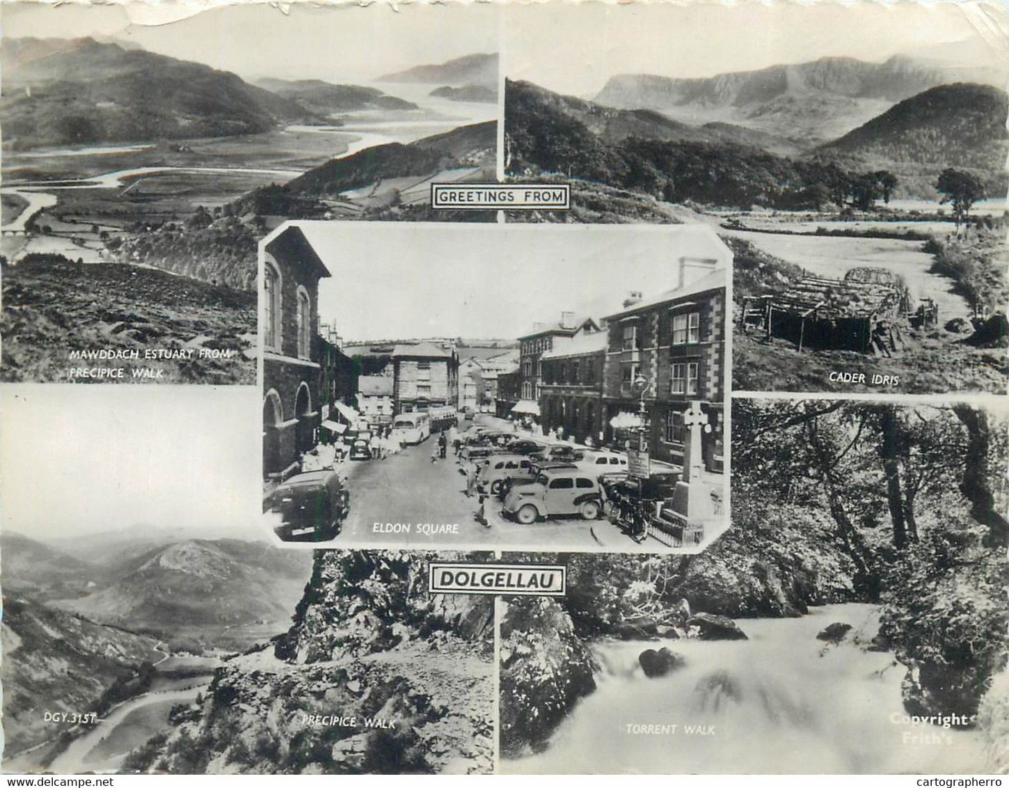 Postcard UK Wales Dolgellau Multi View - Merionethshire