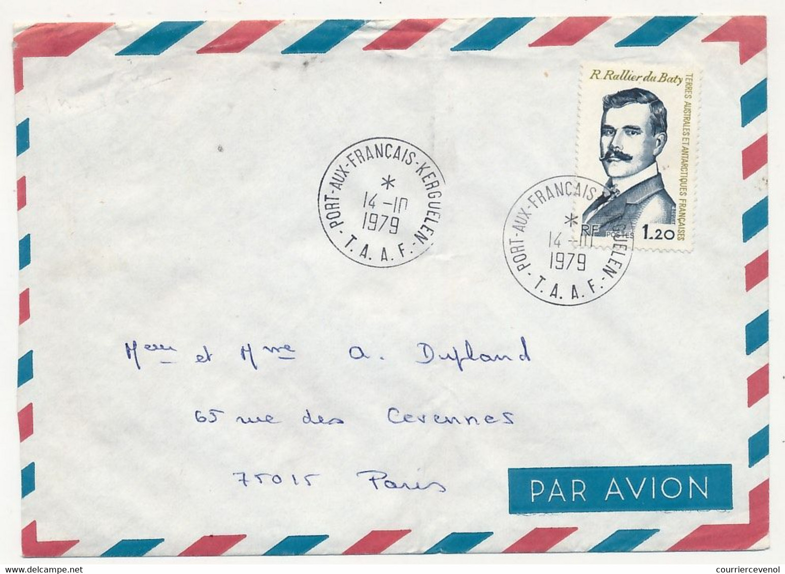 TAAF - Env. Affr.1,20 R. Rallier Du Baty - Port Aux Français-Kerguelen - 14/10/1979 - Covers & Documents