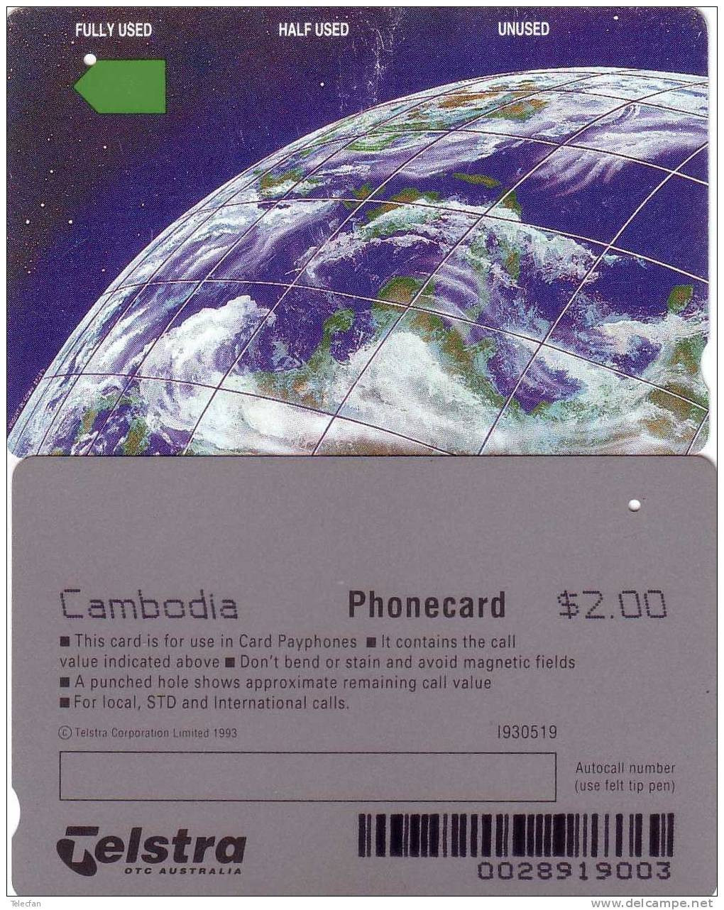 CAMBODGE TERRE EARTH 2$ VERY RARE VERY GOOD CONDITIONS - Cambodia