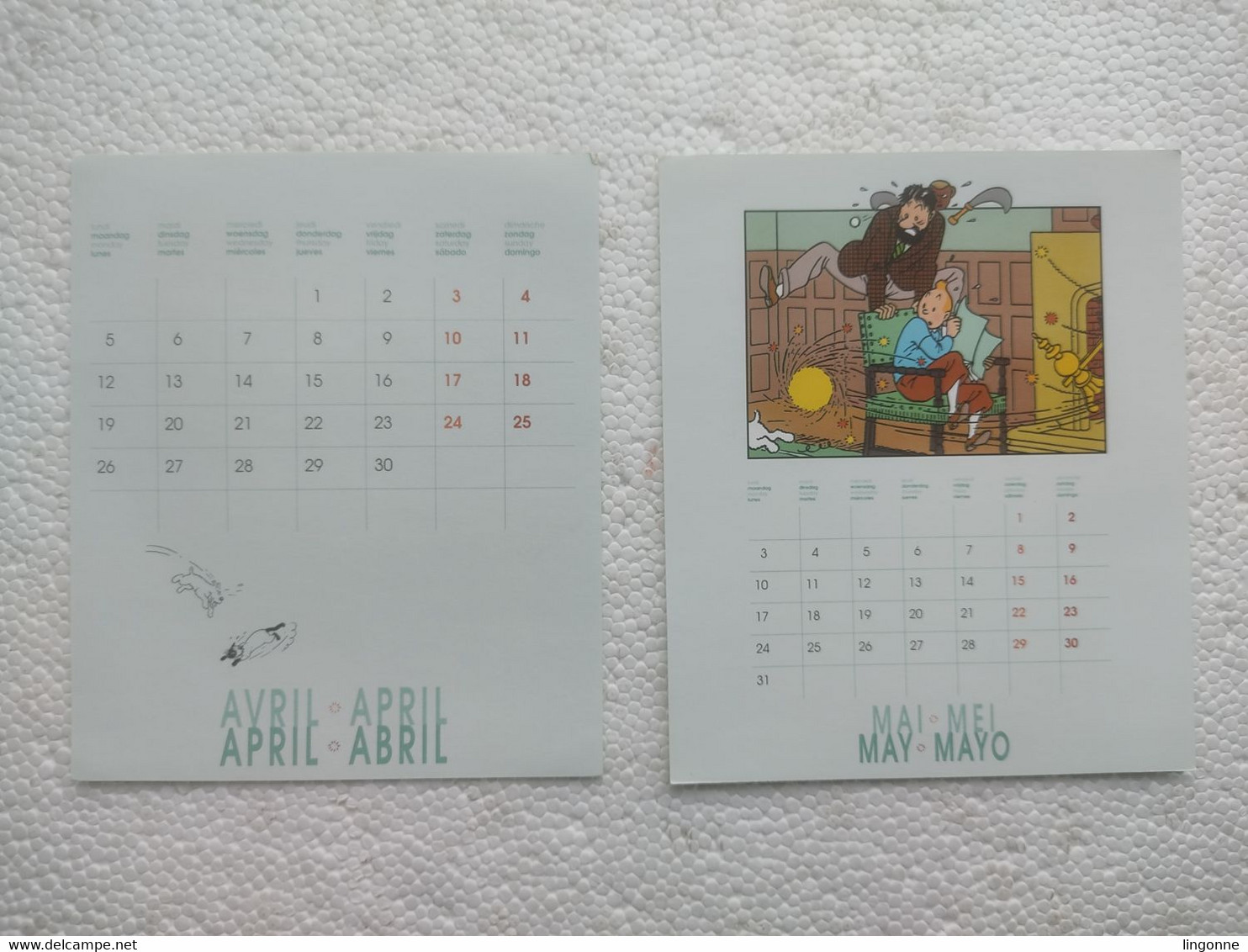 1999 AGENDA CALENDRIER TINTIN LES 7 BOULES DE CRISTAL Hergé Moulinsart