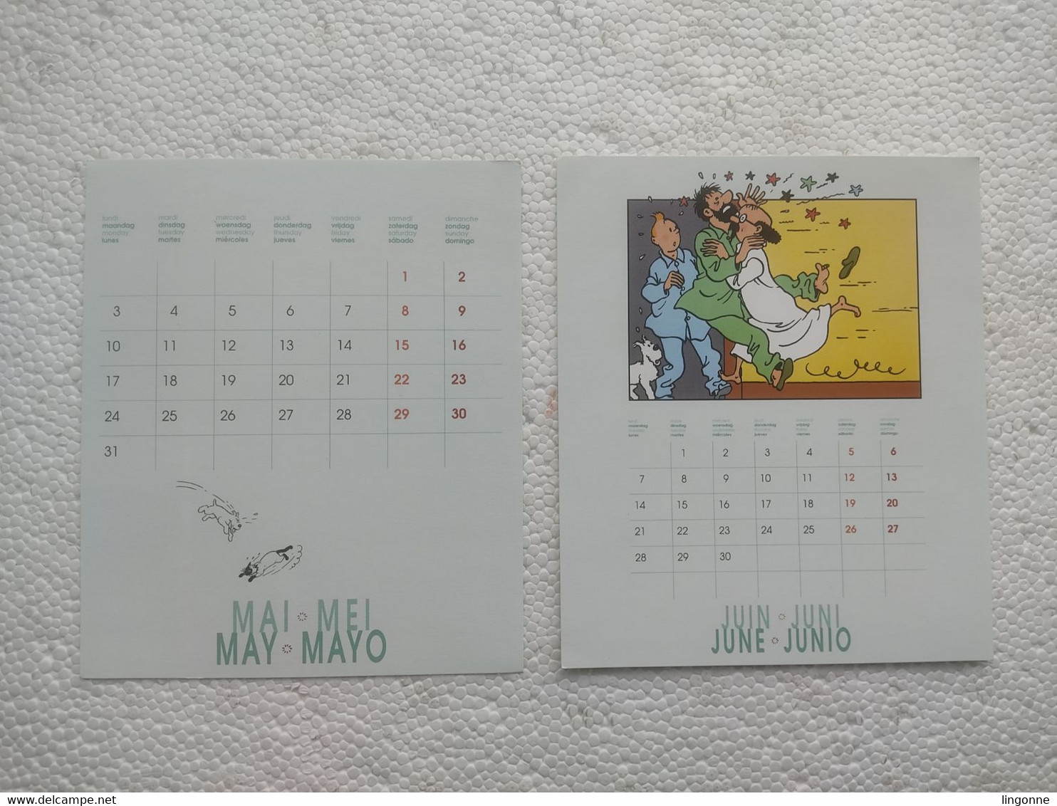 1999 AGENDA CALENDRIER TINTIN LES 7 BOULES DE CRISTAL Hergé Moulinsart