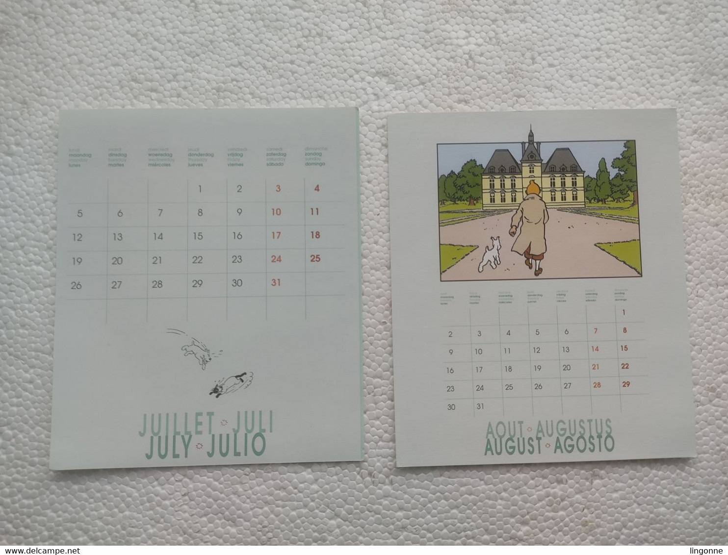 1999 AGENDA CALENDRIER TINTIN LES 7 BOULES DE CRISTAL Hergé Moulinsart