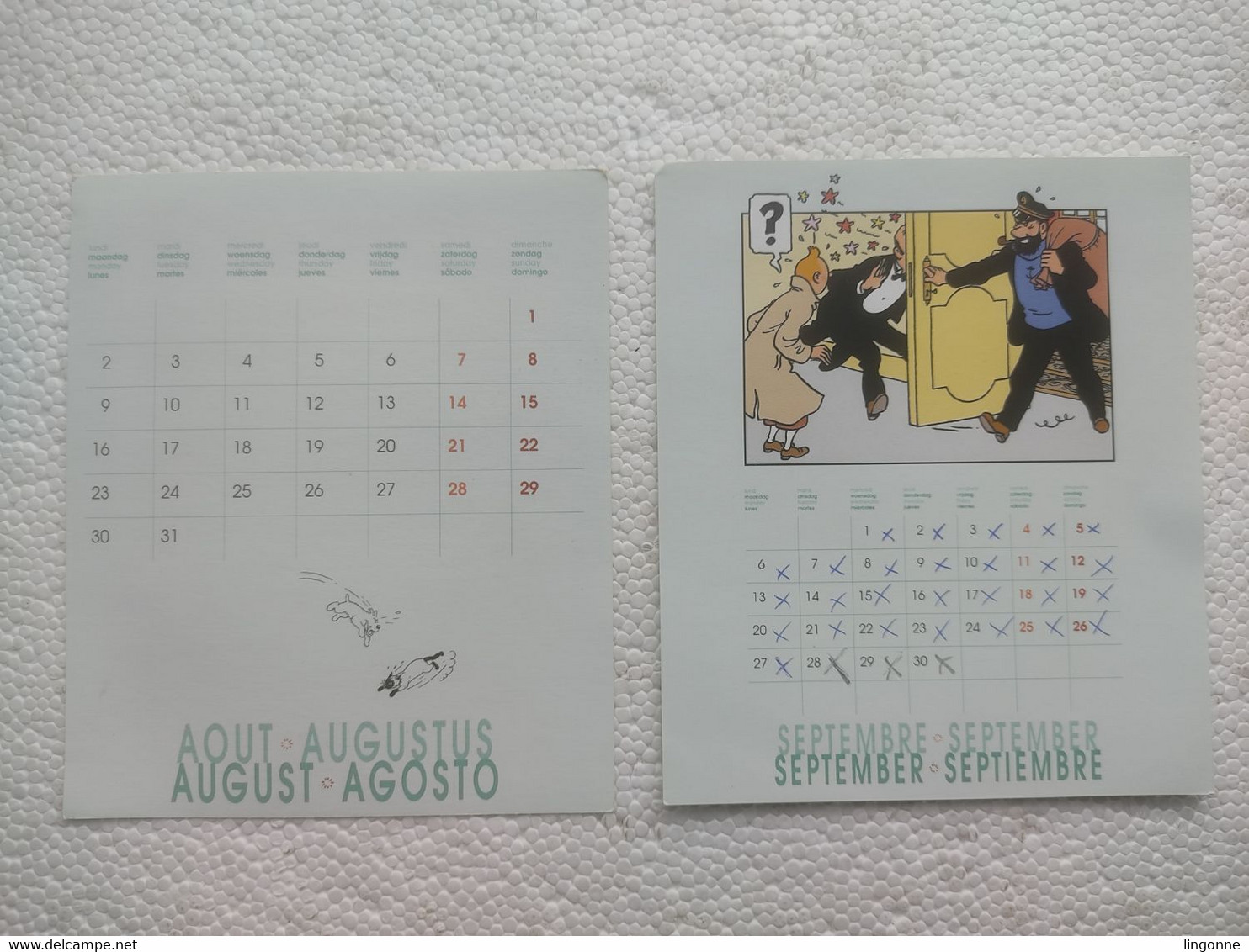 1999 AGENDA CALENDRIER TINTIN LES 7 BOULES DE CRISTAL Hergé Moulinsart