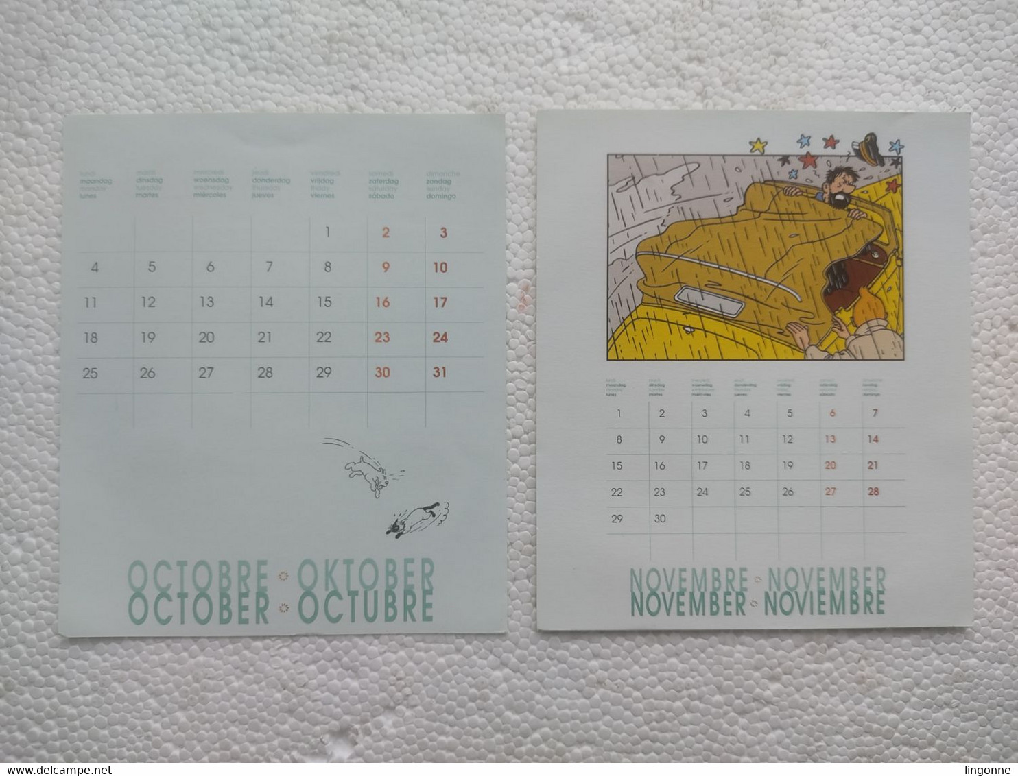 1999 AGENDA CALENDRIER TINTIN LES 7 BOULES DE CRISTAL Hergé Moulinsart