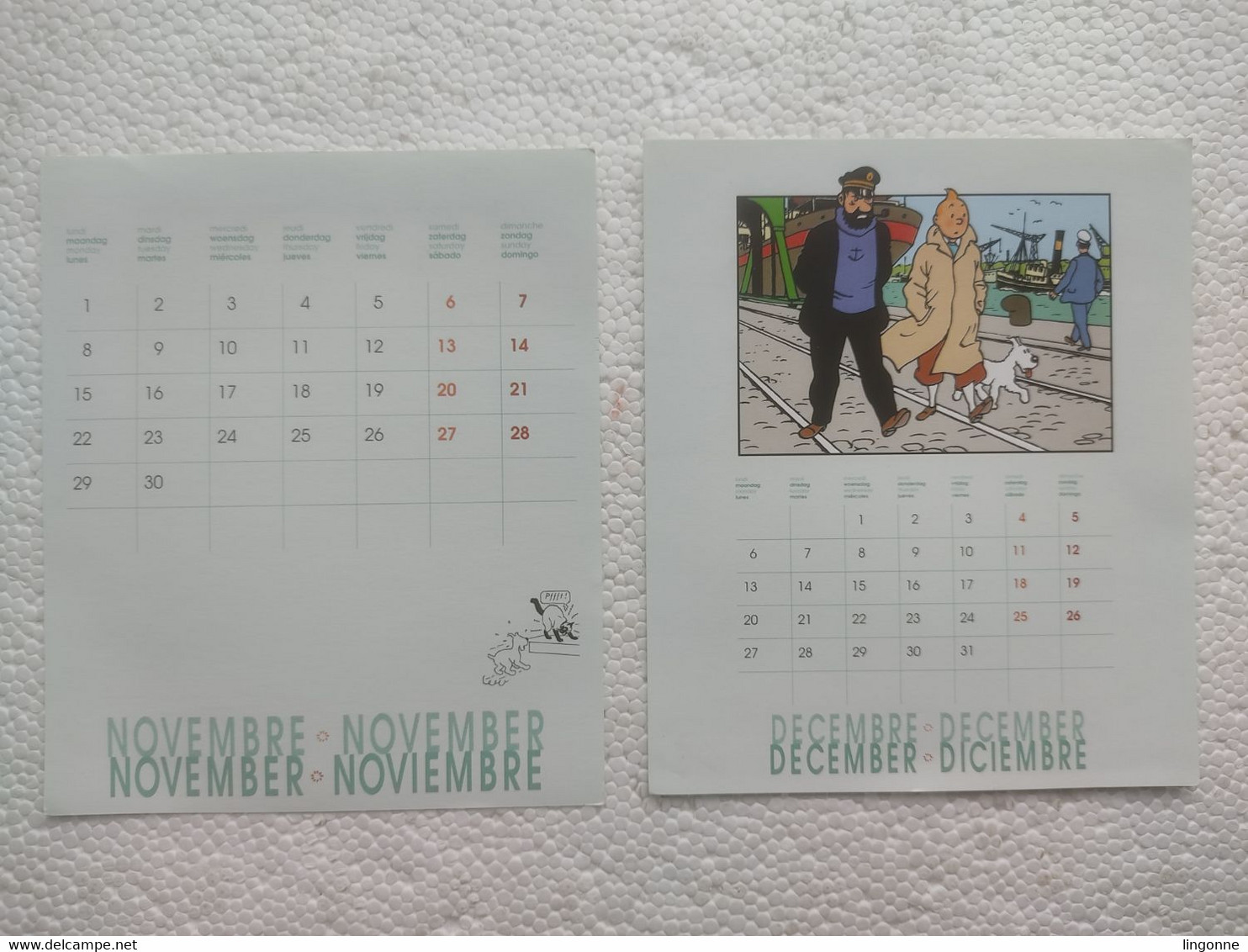 1999 AGENDA CALENDRIER TINTIN LES 7 BOULES DE CRISTAL Hergé Moulinsart