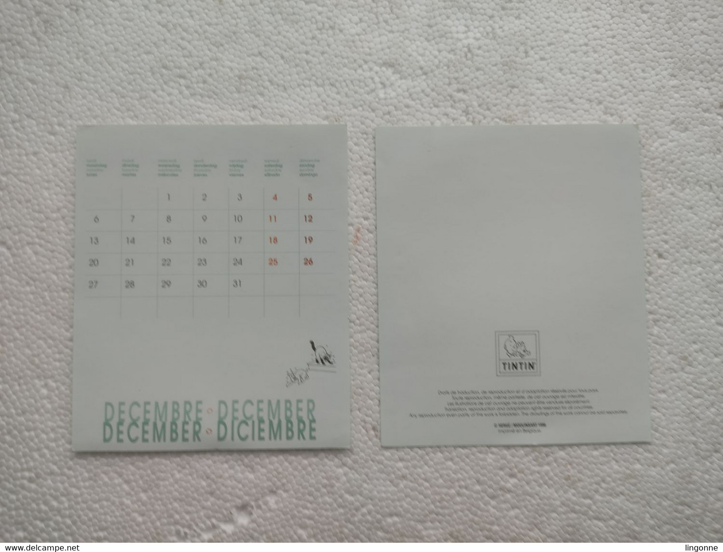 1999 AGENDA CALENDRIER TINTIN LES 7 BOULES DE CRISTAL Hergé Moulinsart