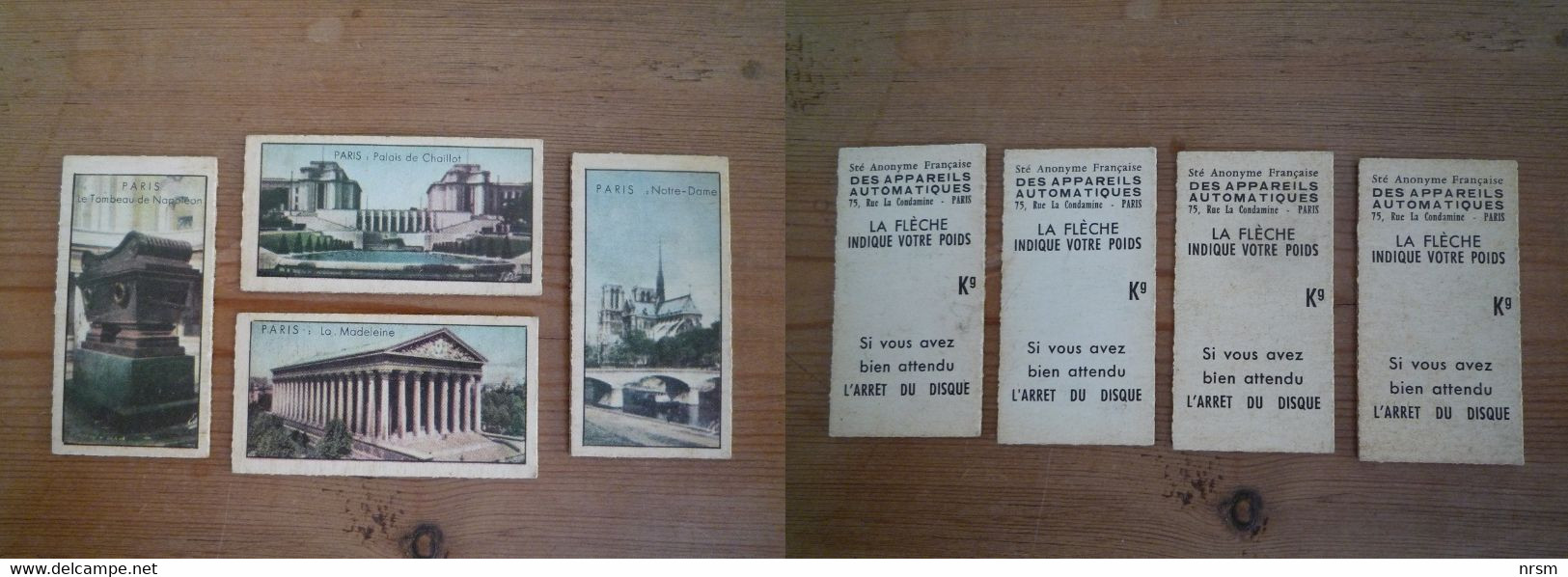 Tickets De Pesée - Série Des Villes De France / Paris - Sammlungen