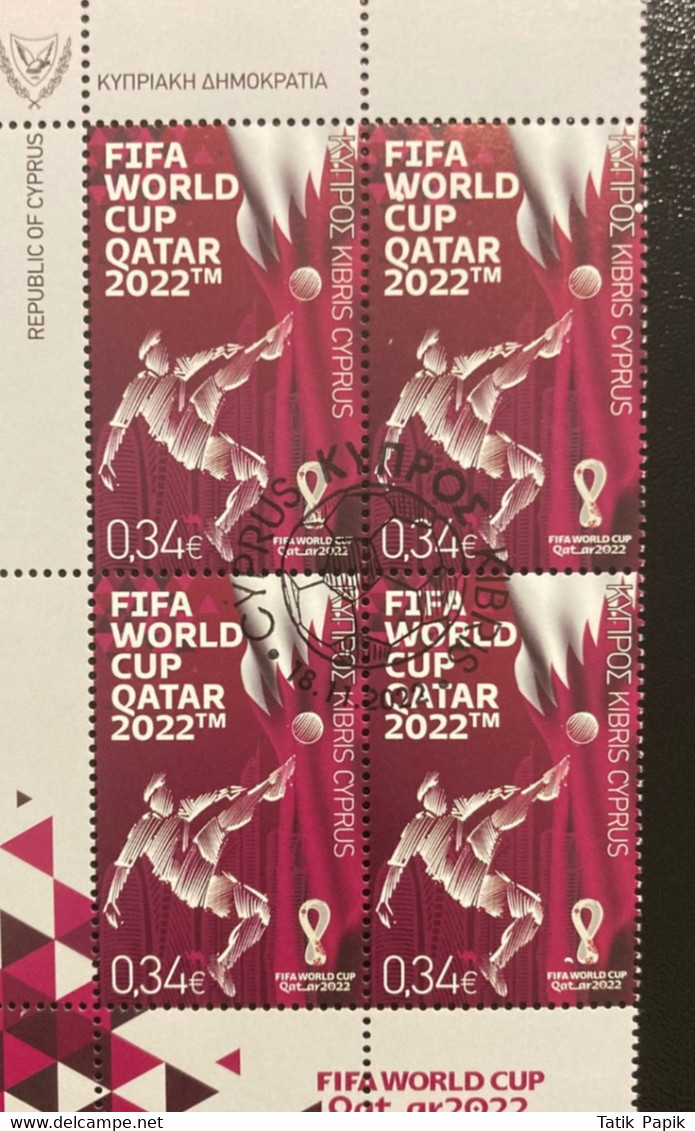 2022 Chypre Cyprus FIFA World Cup Qatar 2022 Bloc 4 Oblitéré Cachet Premier Jour First Day Stamp - 2022 – Qatar