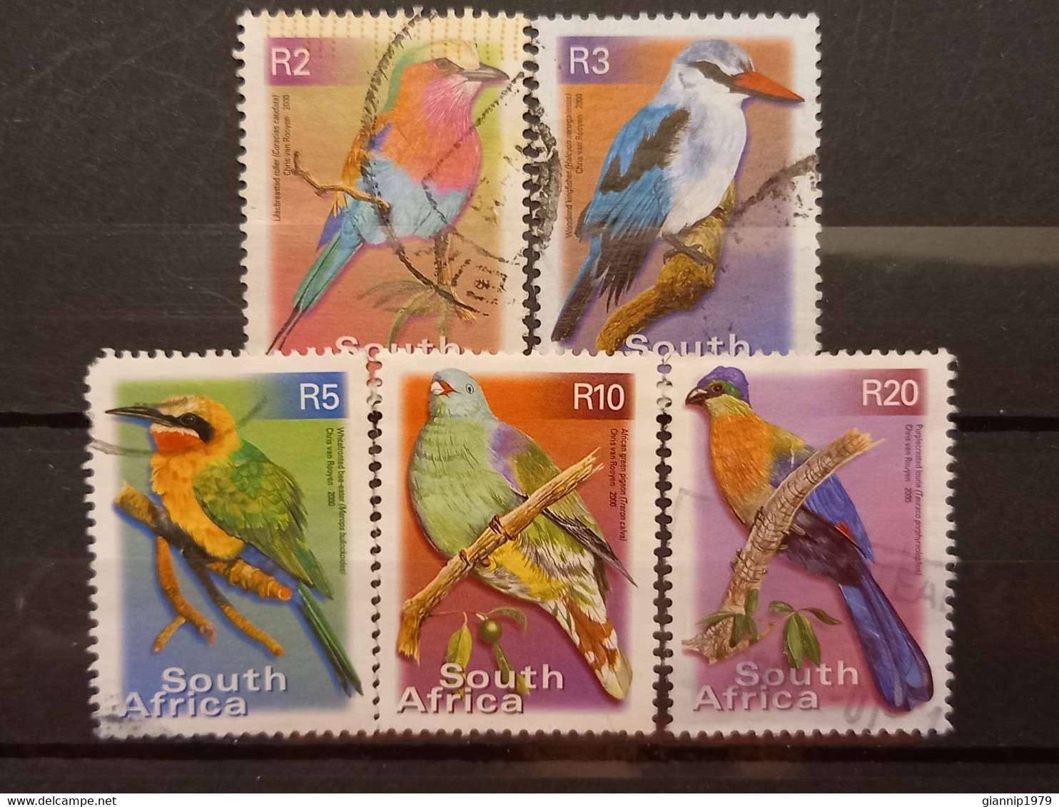 FRANCOBOLLI STAMPS SUD AFRICA SOUTH SUID 2000 USED SERIE COMPLETA COMPLETE UCCELLI BIRDS OBLITERE' - Usati